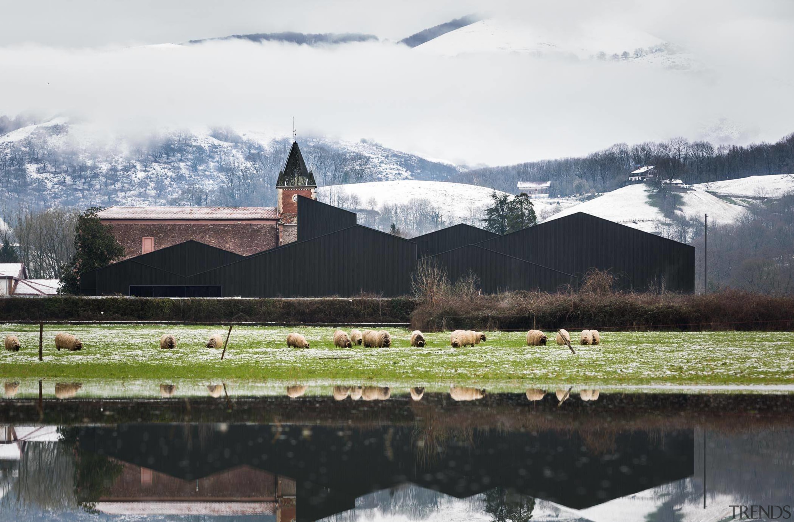 Keeping the roof height low means it’s not cloud, highland, home, house, lake, landscape, loch, mountain, mountain range, reflection, rural area, sky, snow, tree, water, winter, white, black