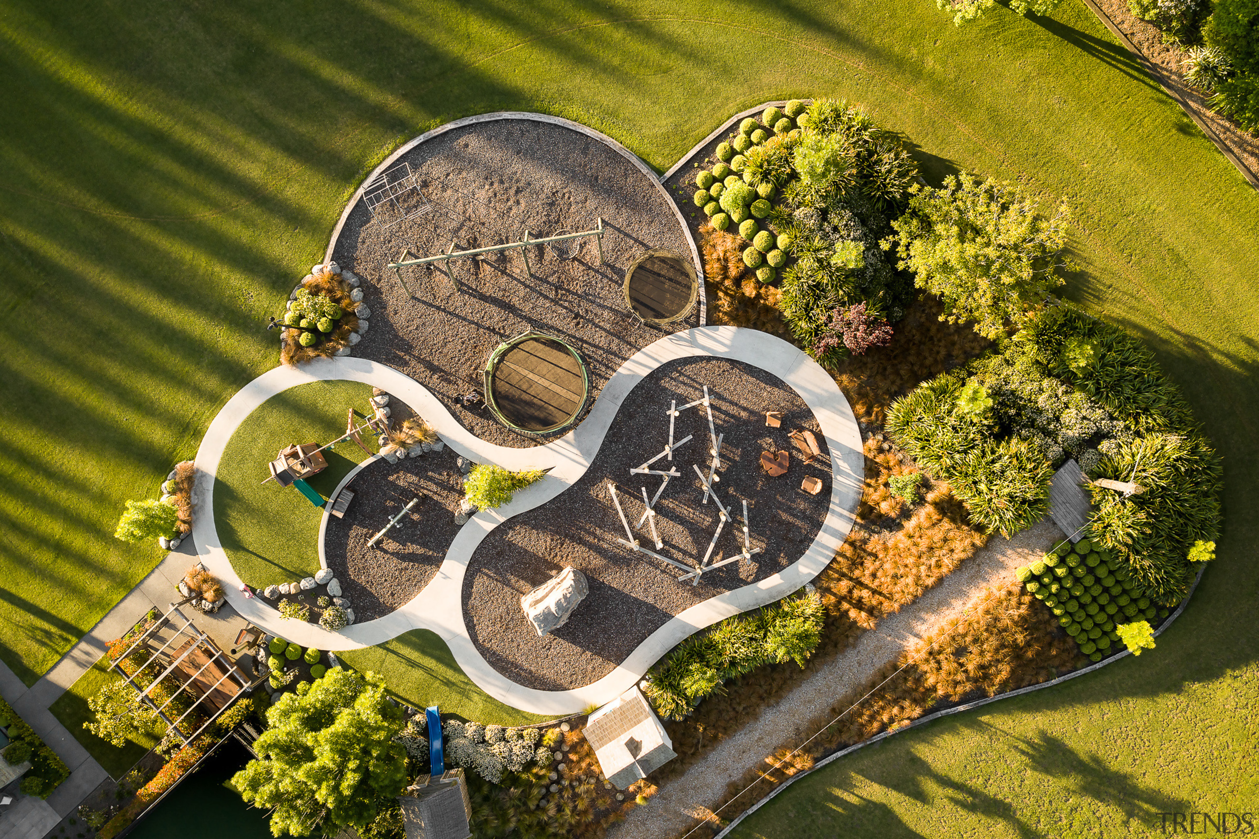 A bird's eye view of the playground and 