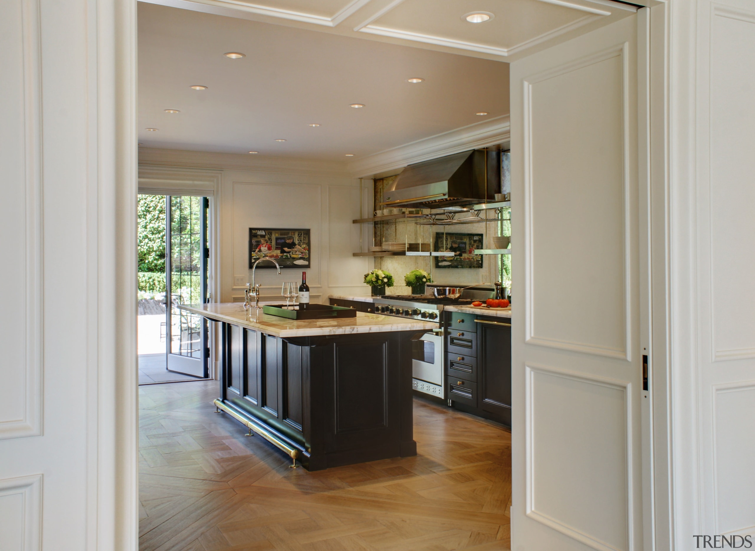 The foyer staircase and walls feature an easily cabinetry, countertop, cuisine classique, floor, flooring, hardwood, home, interior design, kitchen, laminate flooring, real estate, room, wood flooring, gray