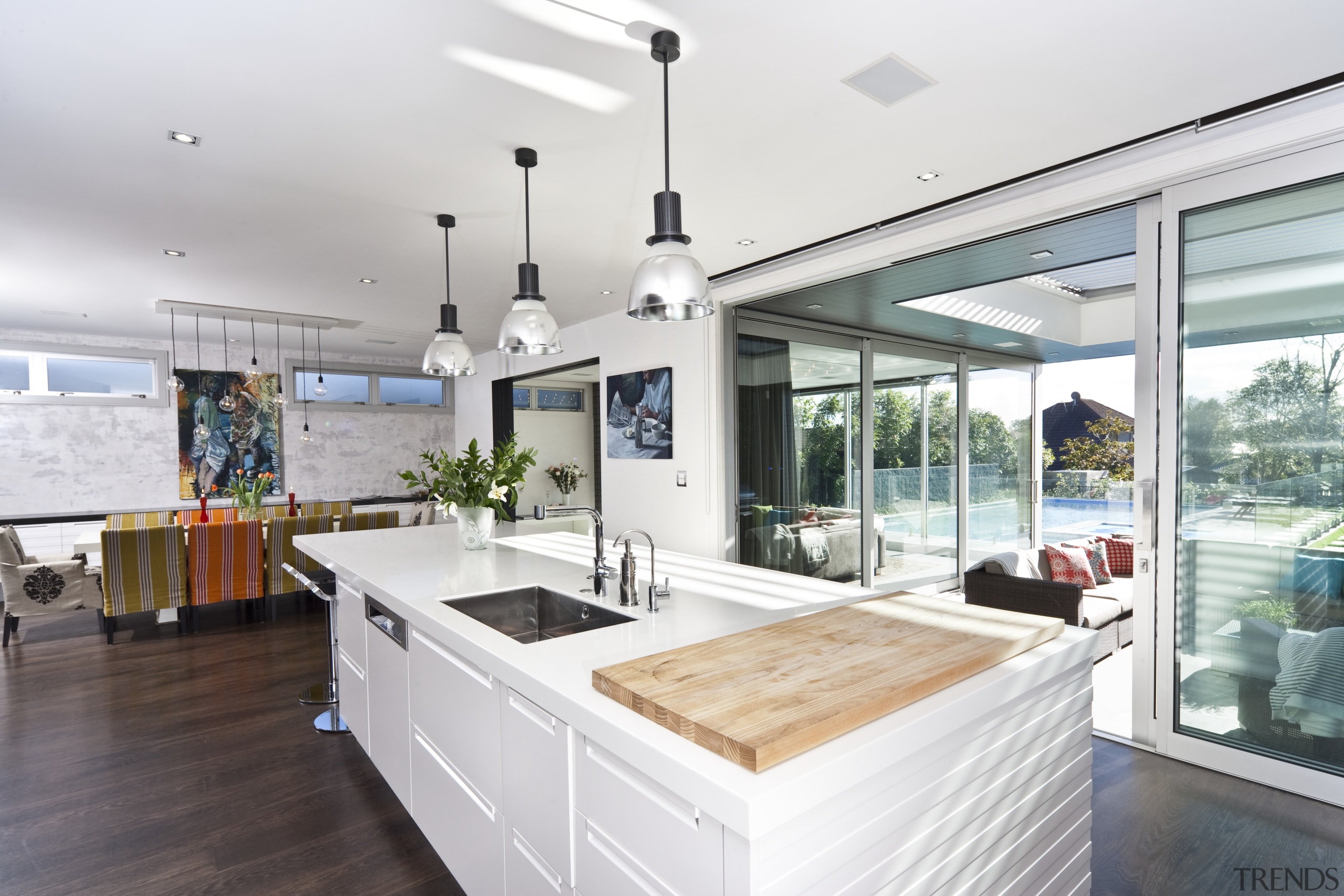 Interior view of a modern home by Jessop countertop, estate, house, interior design, kitchen, property, real estate, window, white