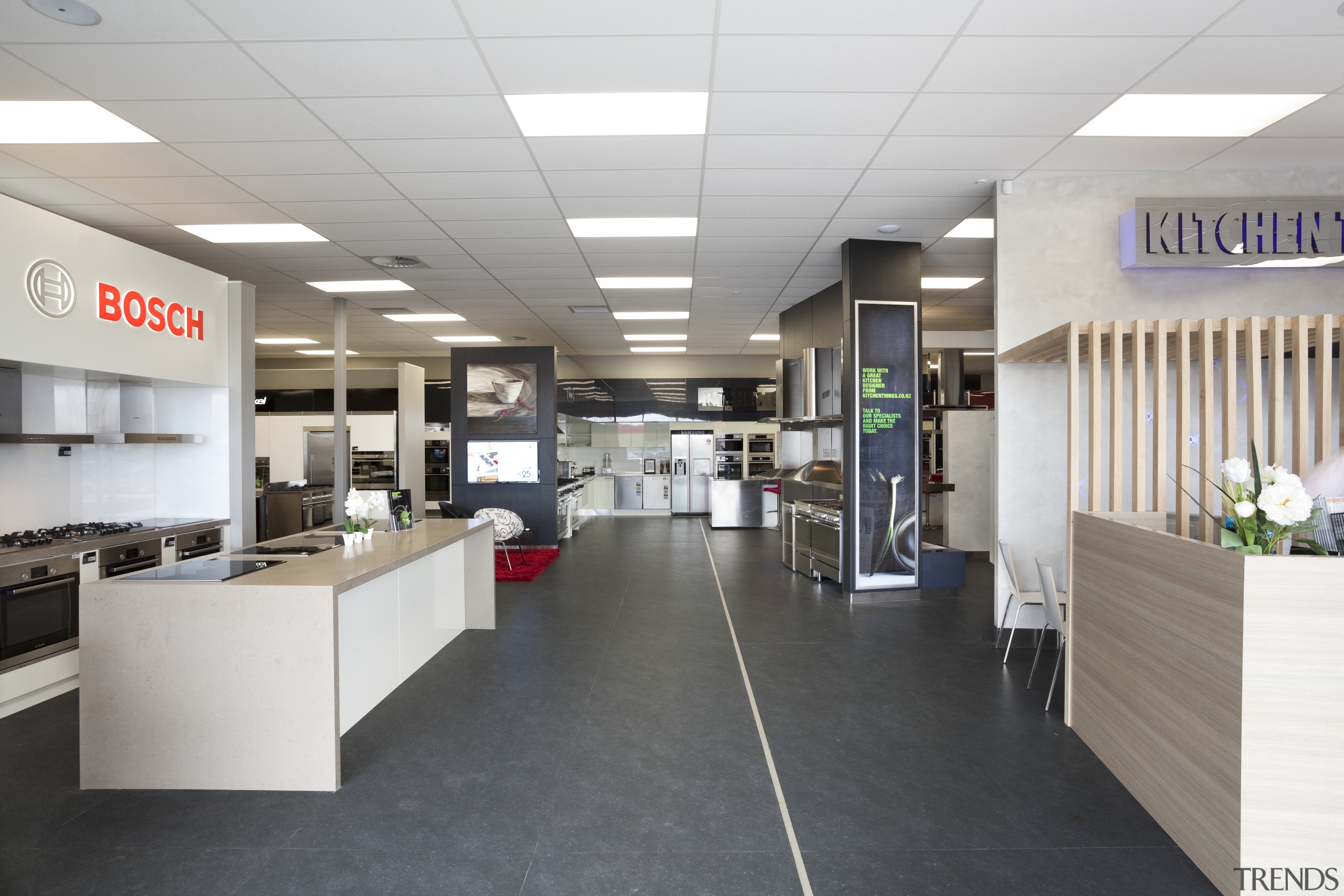 View of displays at Kitchen things, with grey interior design, office, white, gray