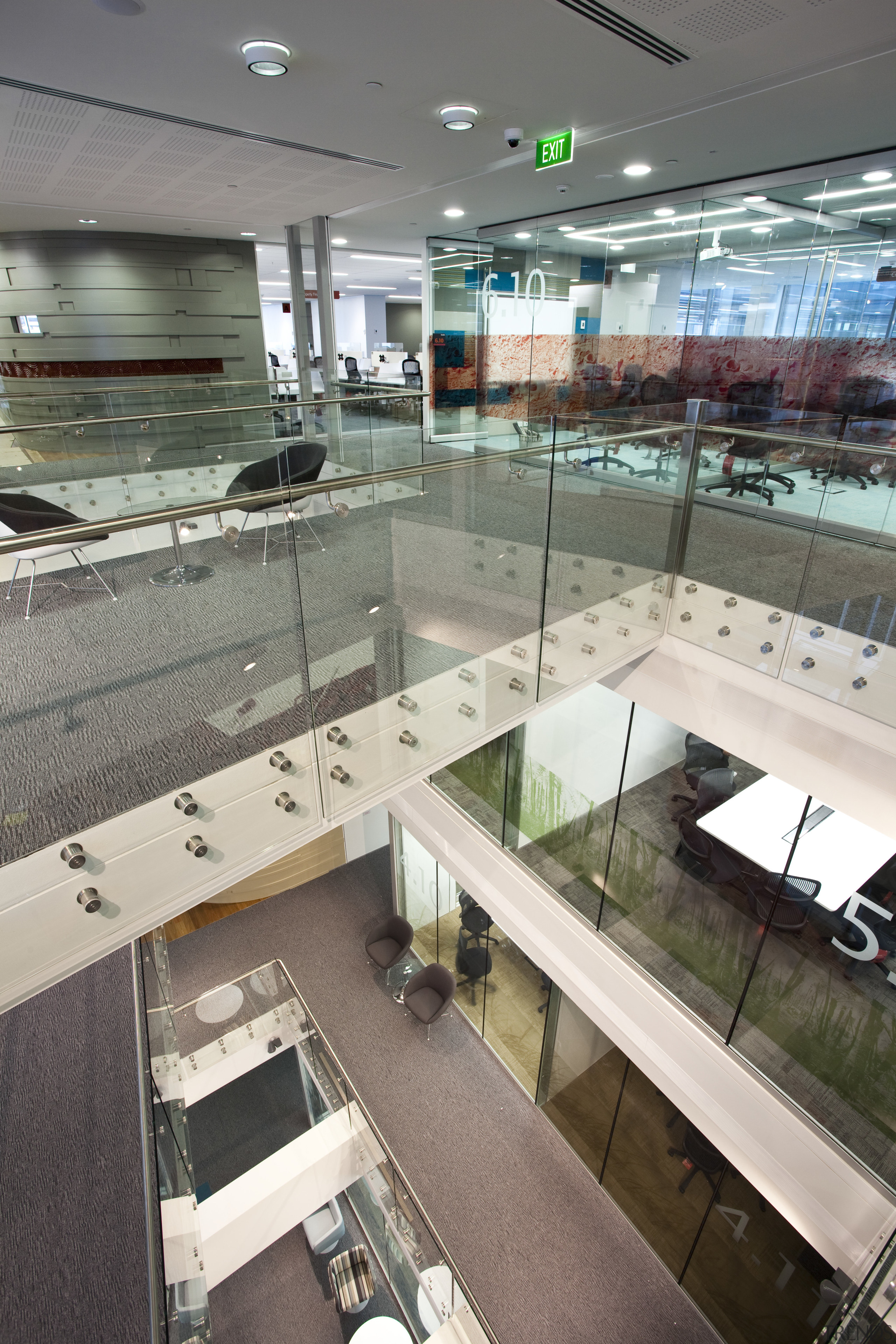 View of the Westpac head office at the architecture, glass, gray, white