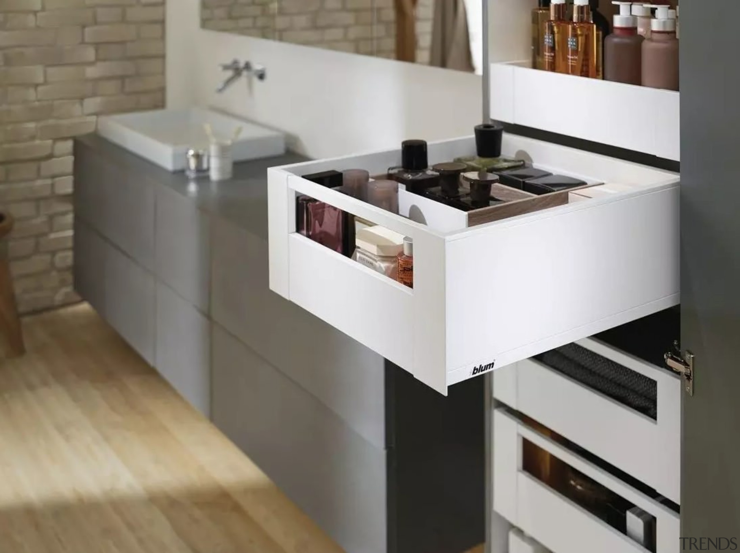 Learn more about Space Tower on the cabinetry, countertop, drawer, floor, furniture, home appliance, interior design, kitchen, kitchen stove, product design, sink, table, gray