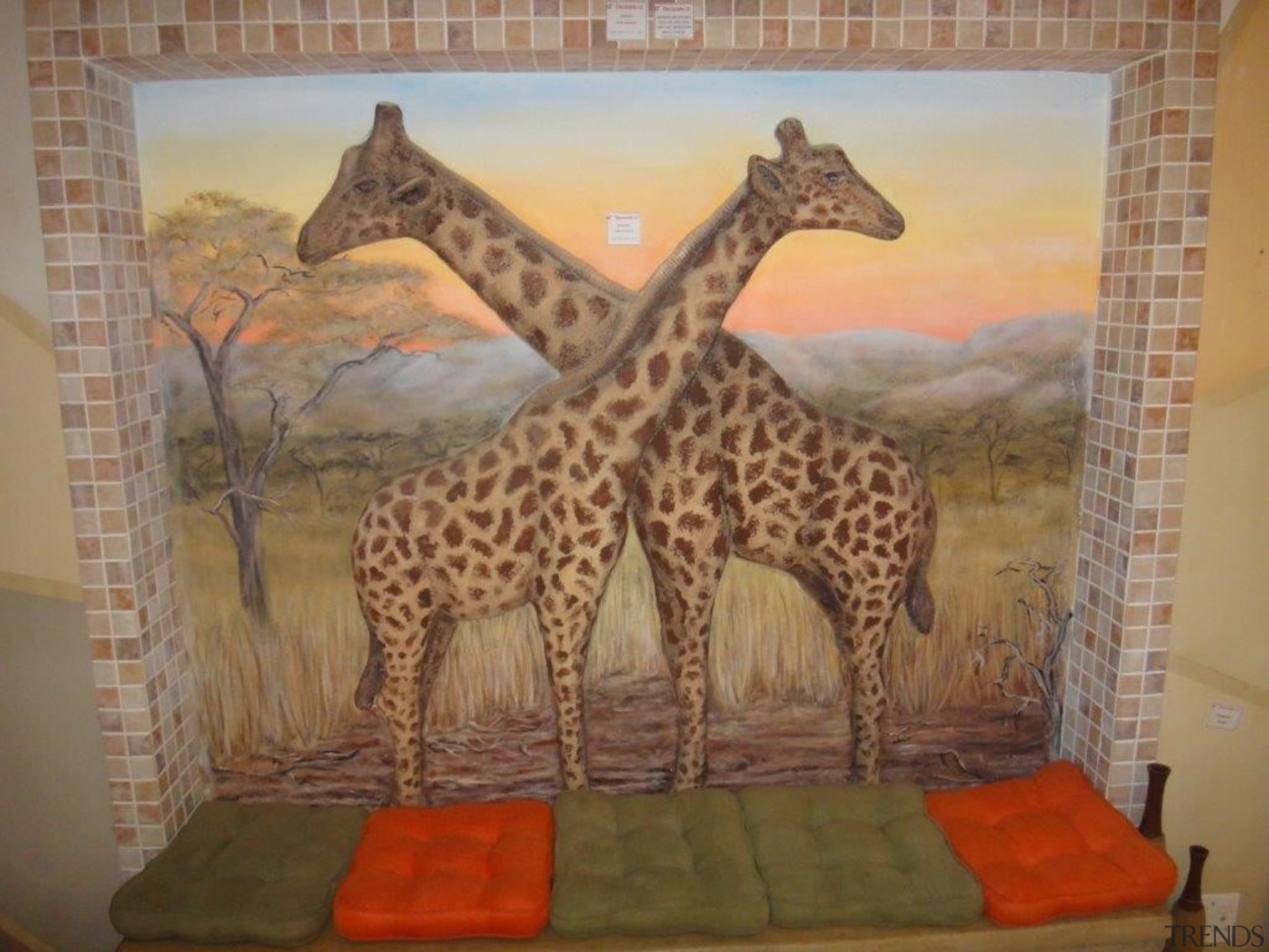 Dcocrete 45 - Dcocrete_45 - art | fauna art, fauna, giraffe, giraffidae, painting, terrestrial animal, wildlife, brown