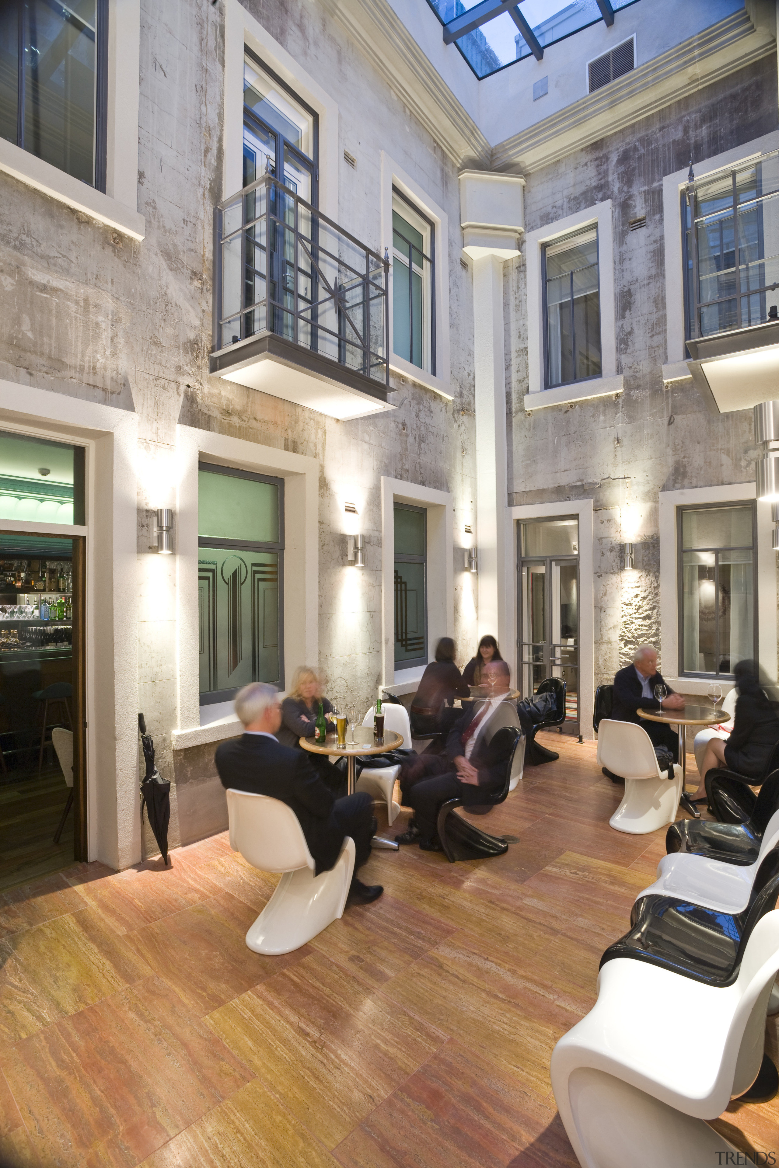 View of the casual seating area adjacent to interior design, living room, lobby, gray