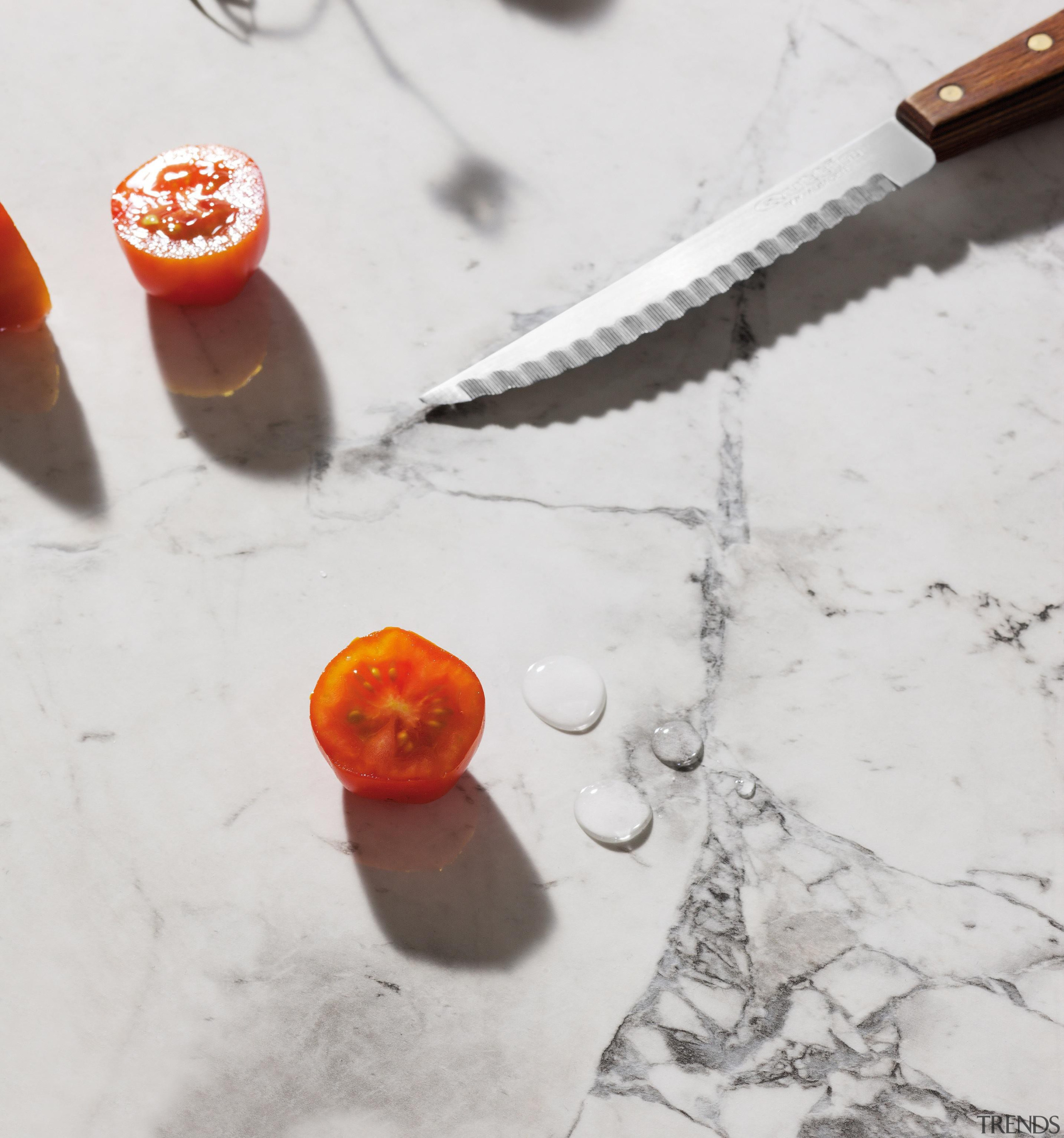 Clean and classic, Bianca Luna quartzite is distinguished orange, white