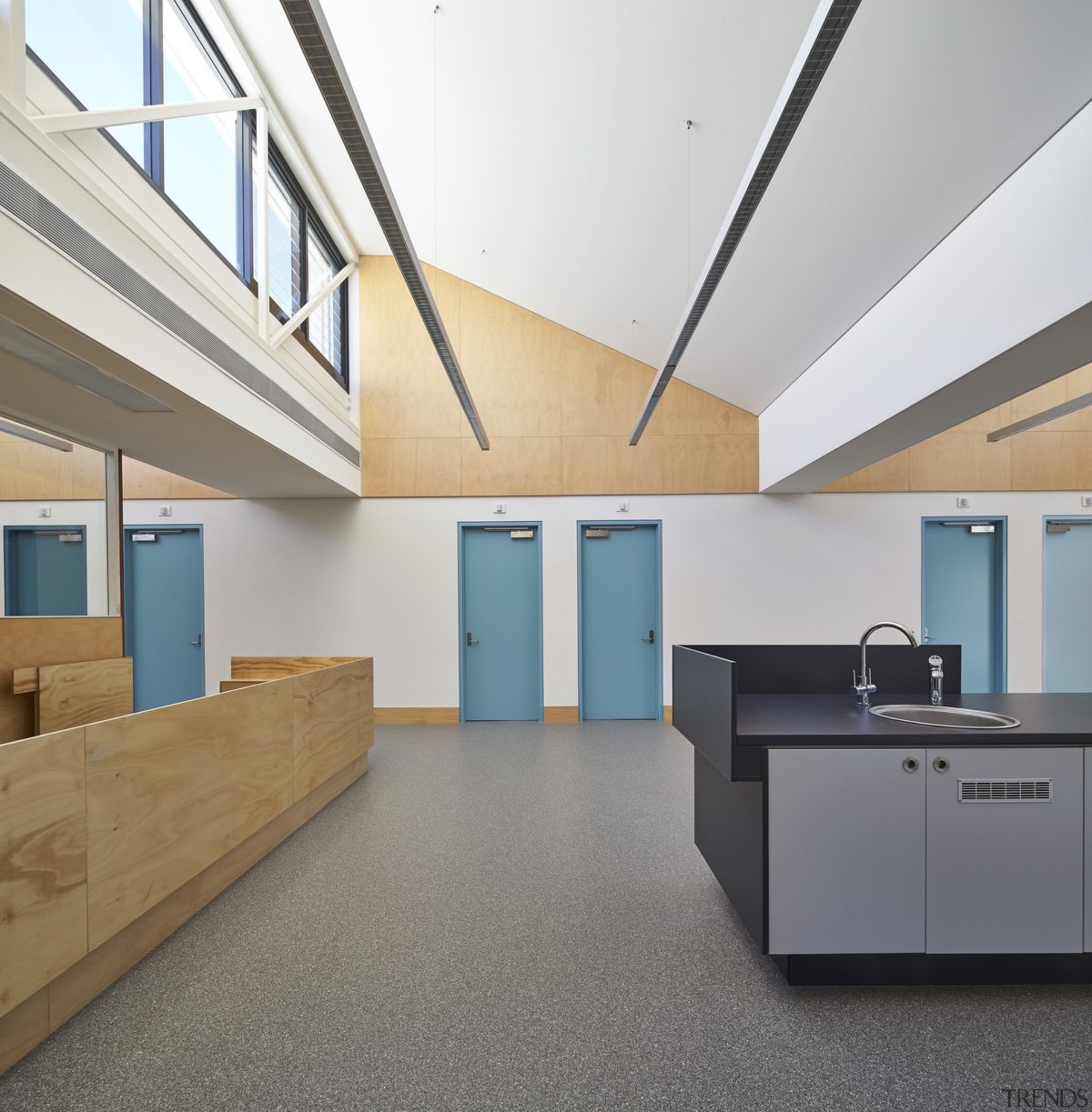 Tom Fisher House - Tom Fisher House - architecture, ceiling, daylighting, floor, house, interior design, real estate, white, gray