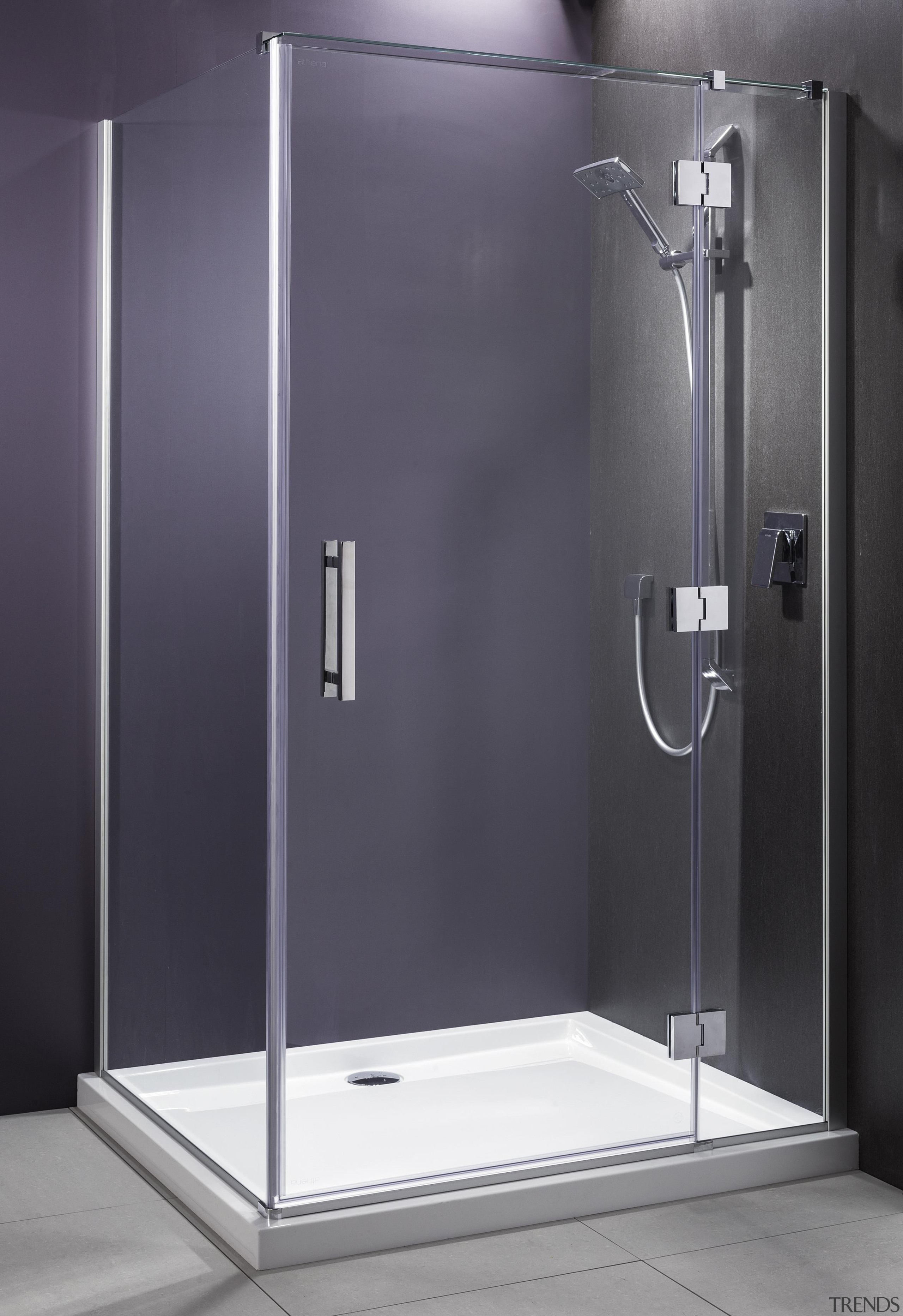 Designed specifically for modern New Zealand bathrooms, the angle, plumbing fixture, shower, shower door, gray, black