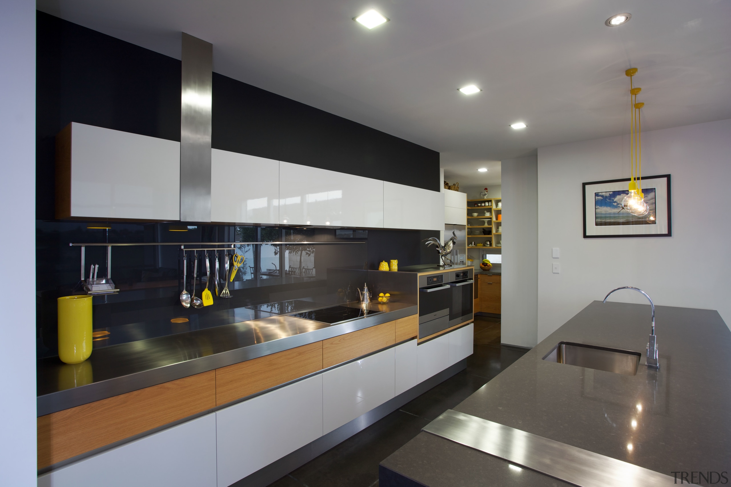 This kitchen designed by Melanie Craig Design features countertop, interior design, kitchen, real estate, gray, black
