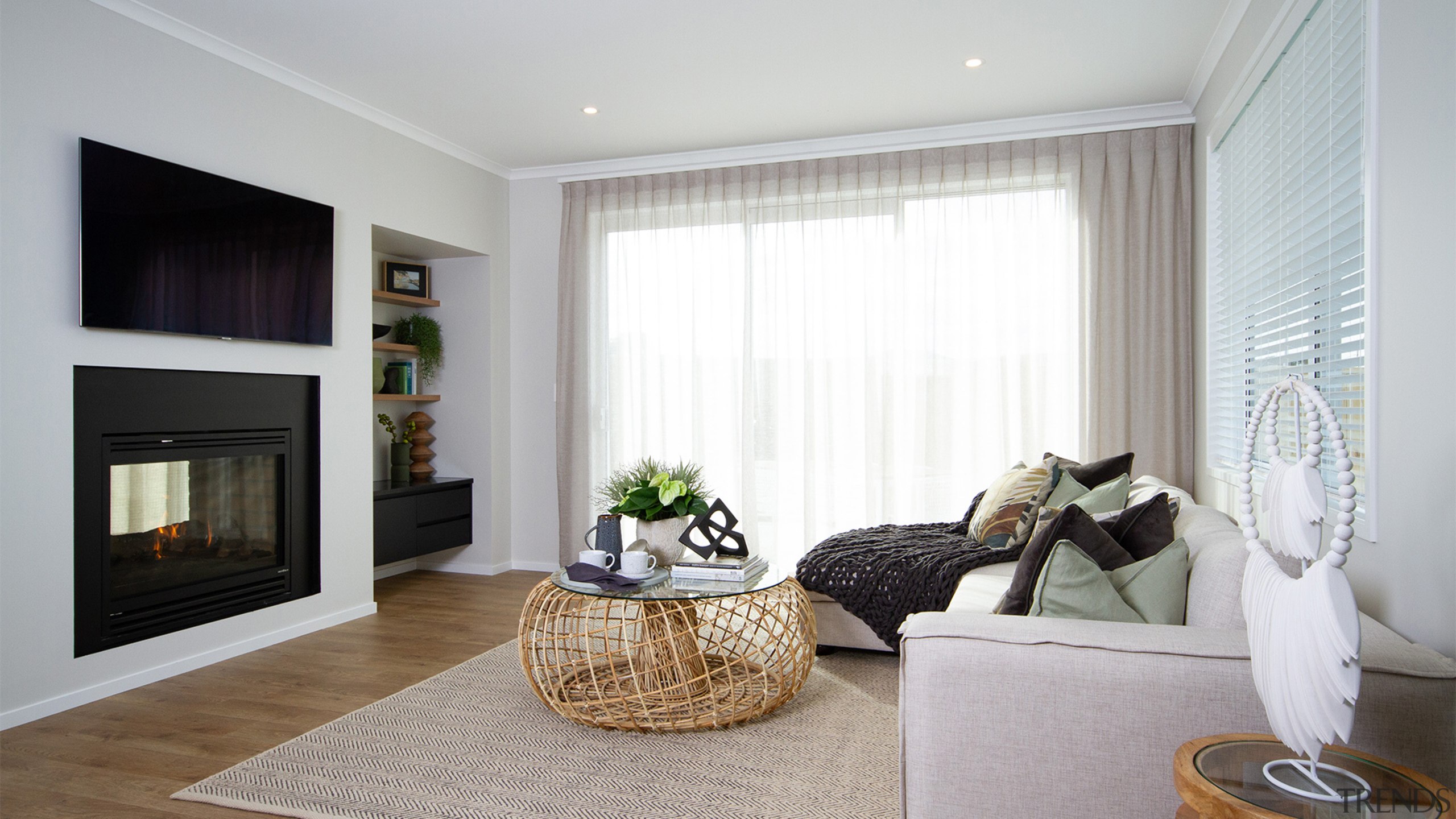 The family room – across from the kitchen 