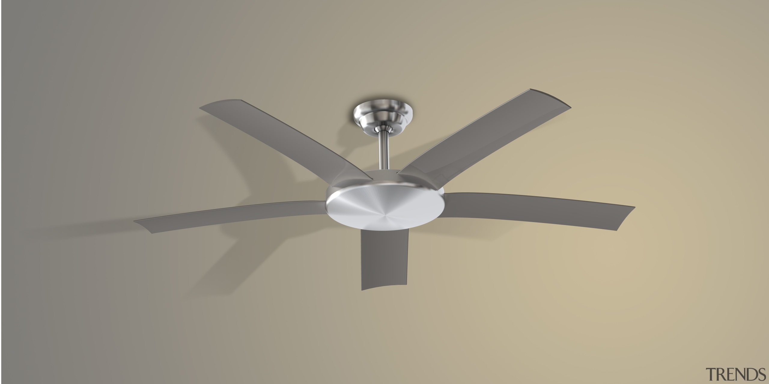 Image of a ceiling fan from Hunter Pacific. ceiling fan, home appliance, mechanical fan, product design, gray, orange