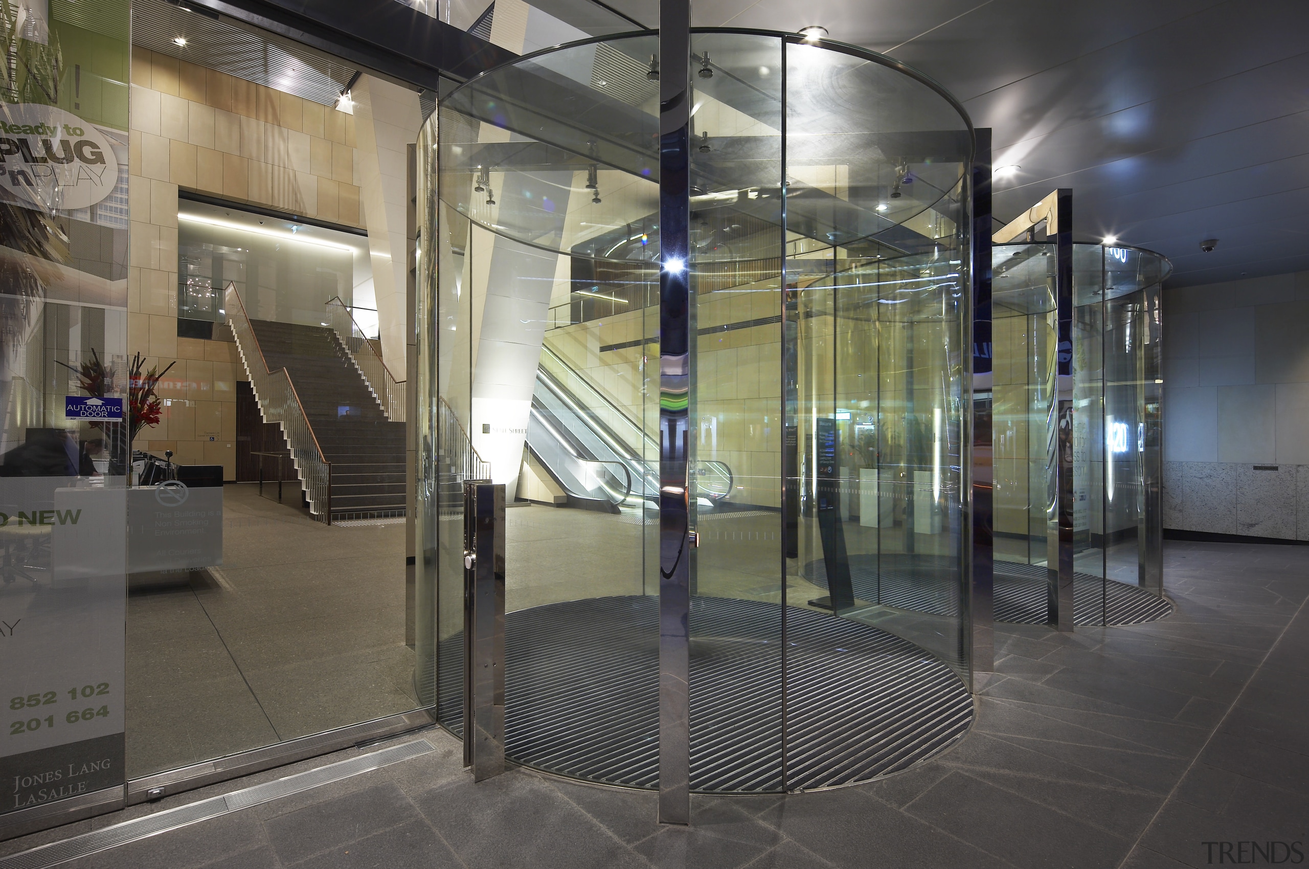 View of 420 George Street, featuring frameless vitrines architecture, glass, tourist attraction, gray, black