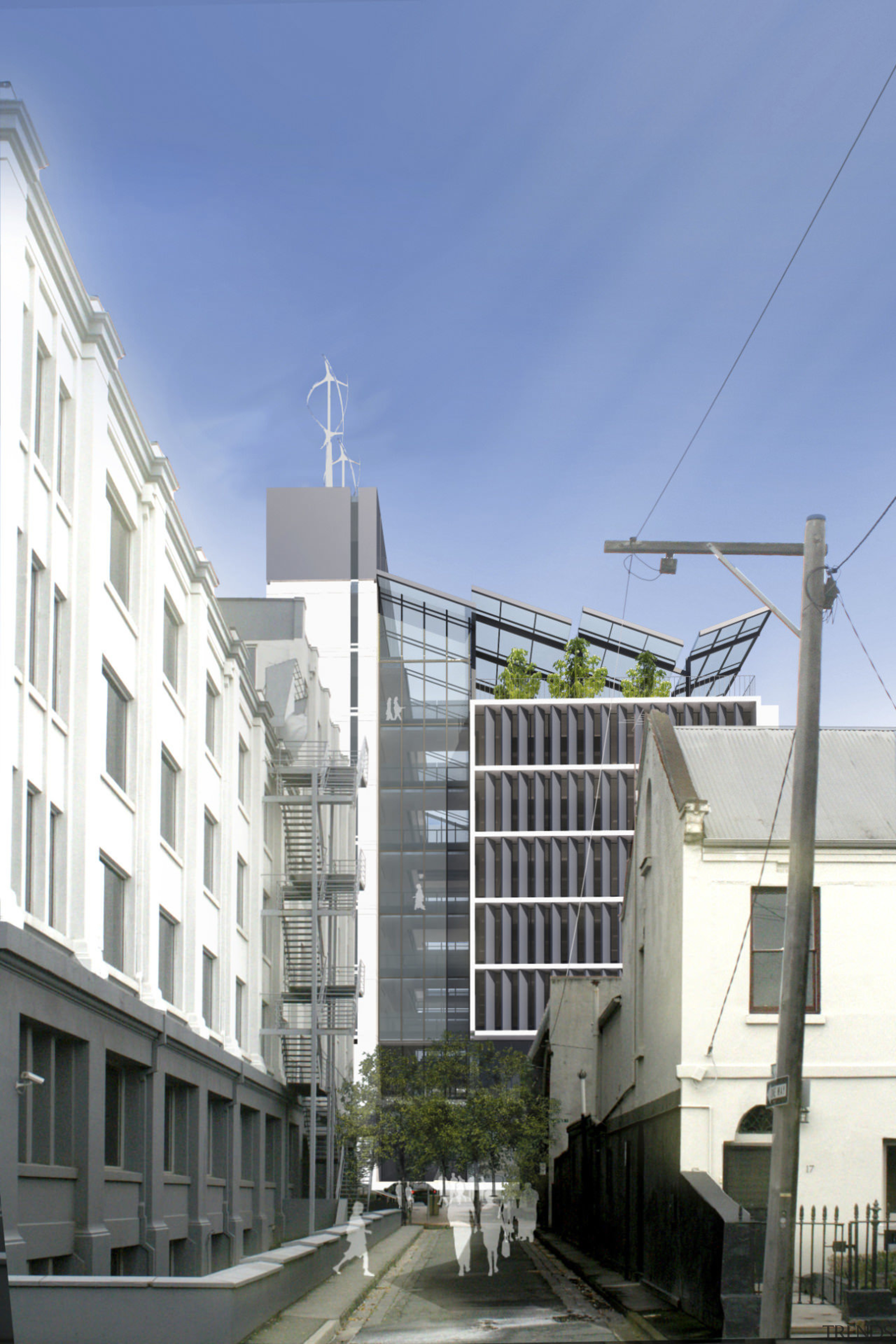 Conceptual image of the ACU Centre for Health apartment, architecture, building, condominium, corporate headquarters, facade, house, mixed use, neighbourhood, residential area, sky, teal, white