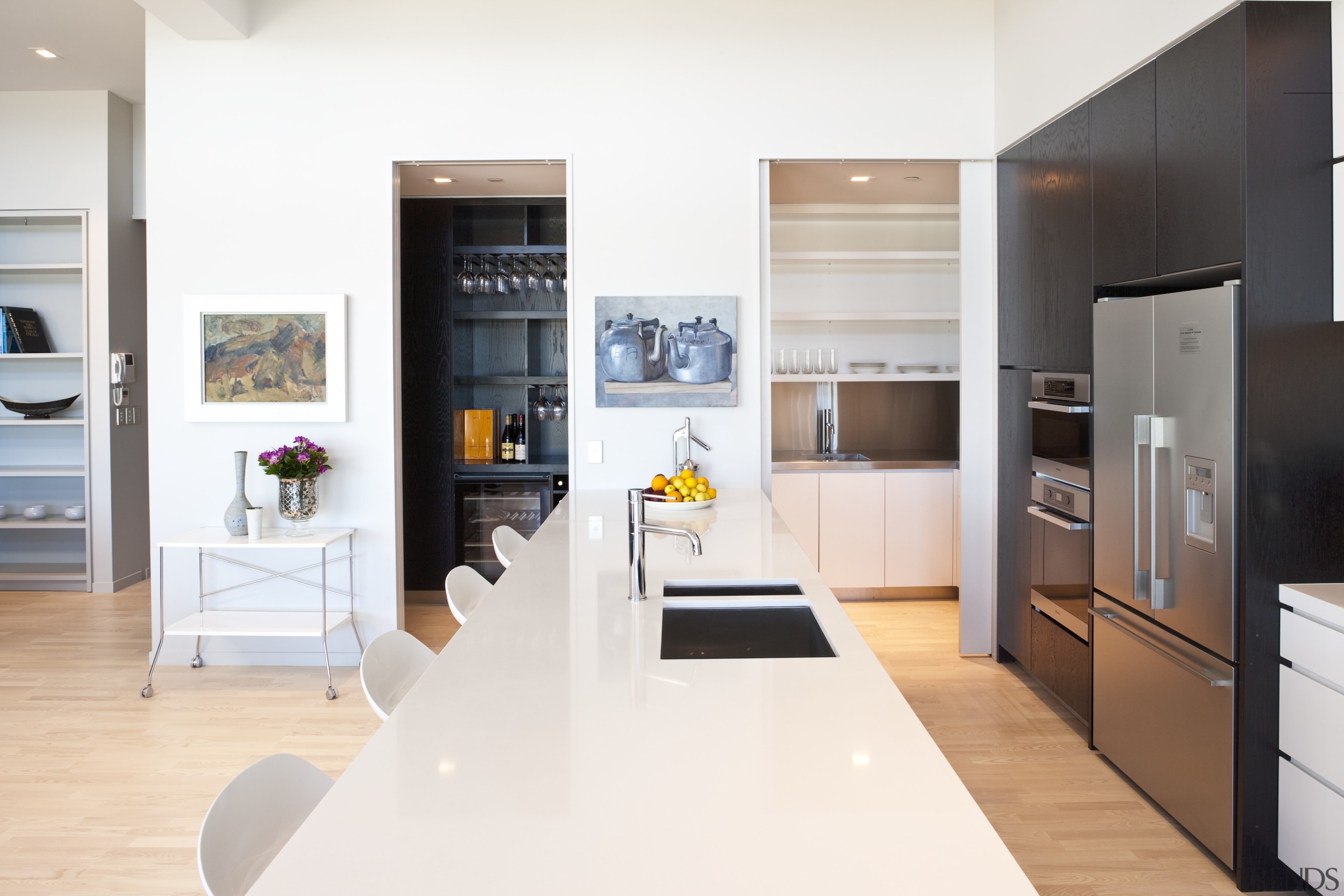 interior kitchen view of a chews lane development countertop, cuisine classique, floor, furniture, home appliance, interior design, kitchen, product design, room, white