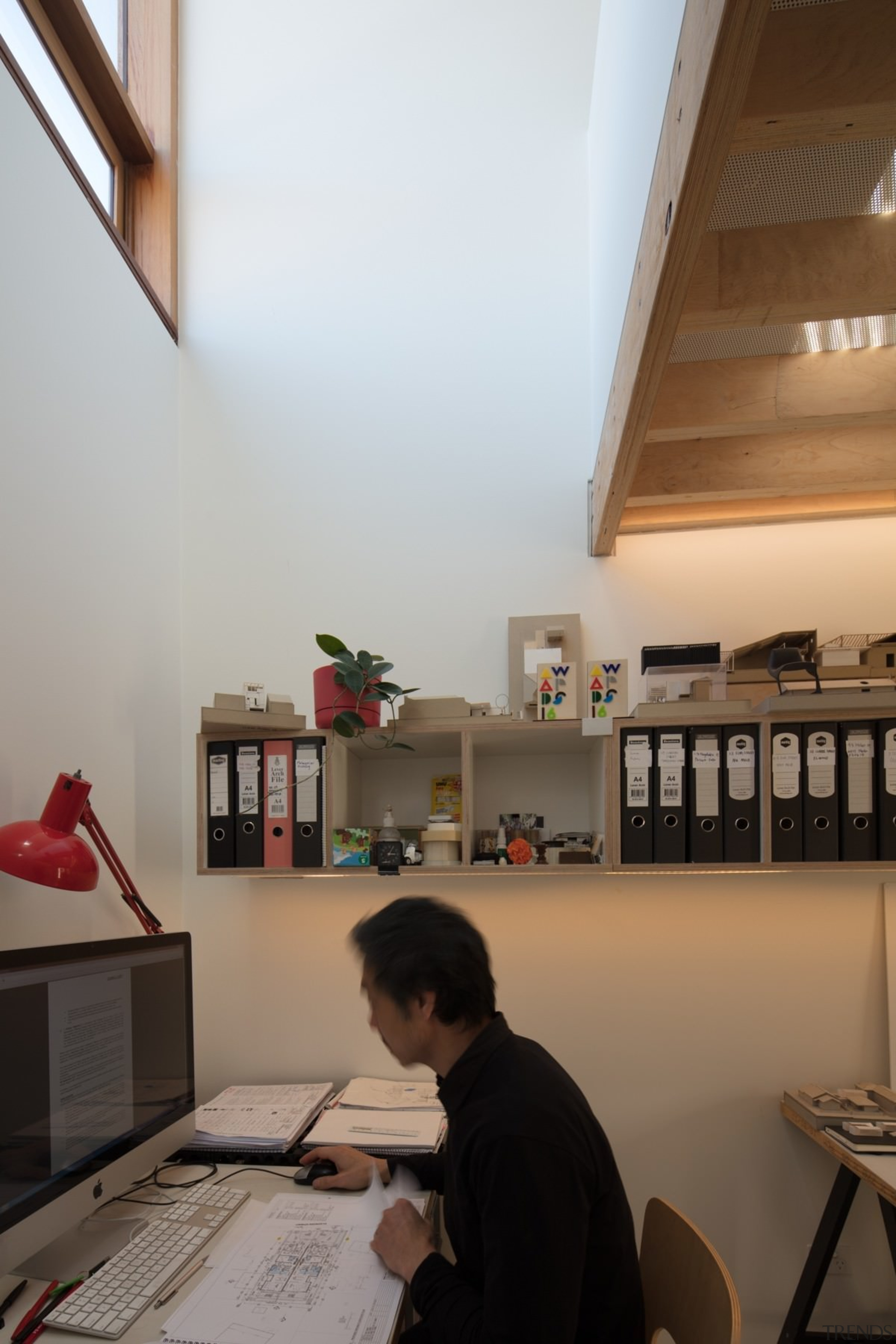 The high window means natural light for the daylighting, design, furniture, house, interior design, room, table, window