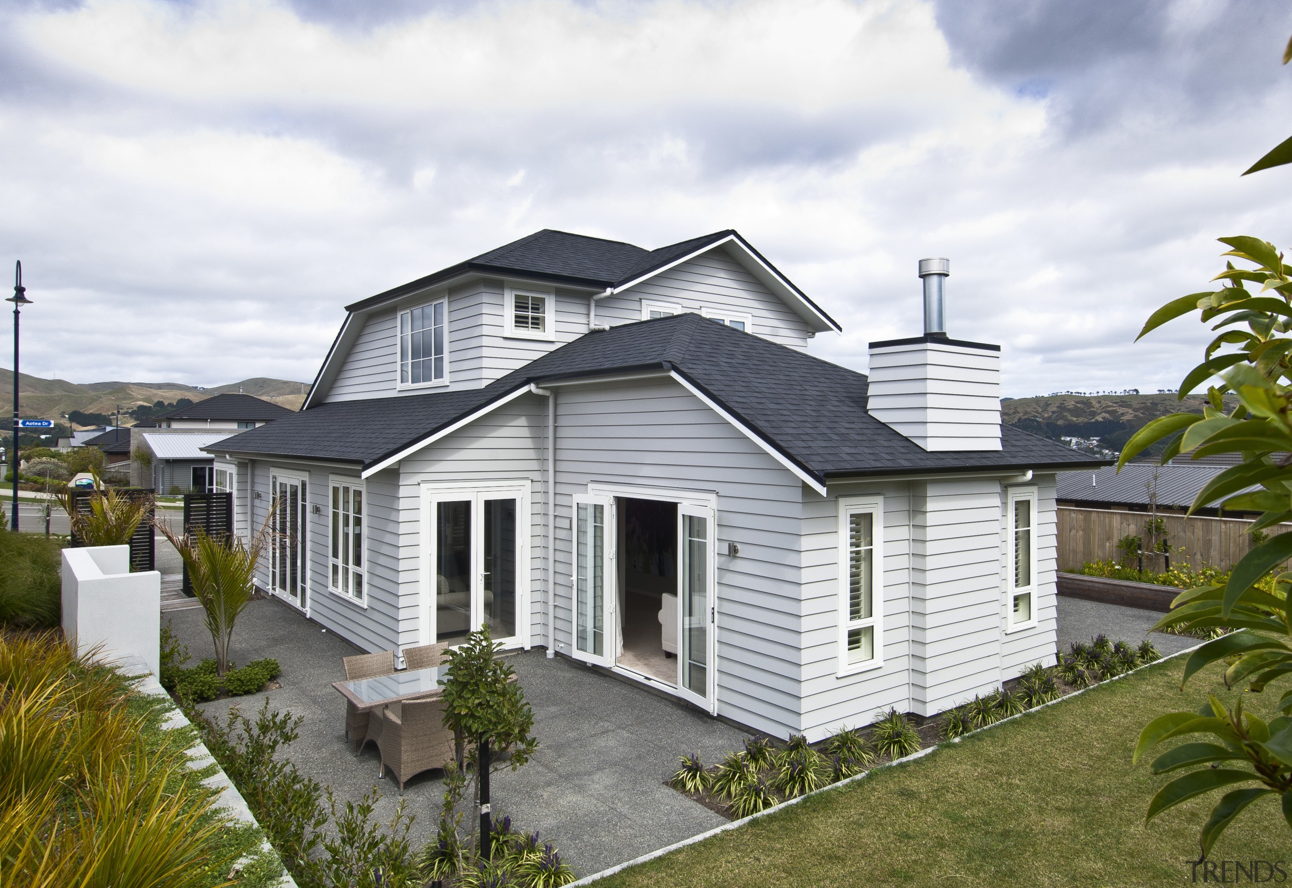 exterior of house again - exterior of house building, cottage, elevation, estate, facade, home, house, property, real estate, residential area, roof, siding, villa, white