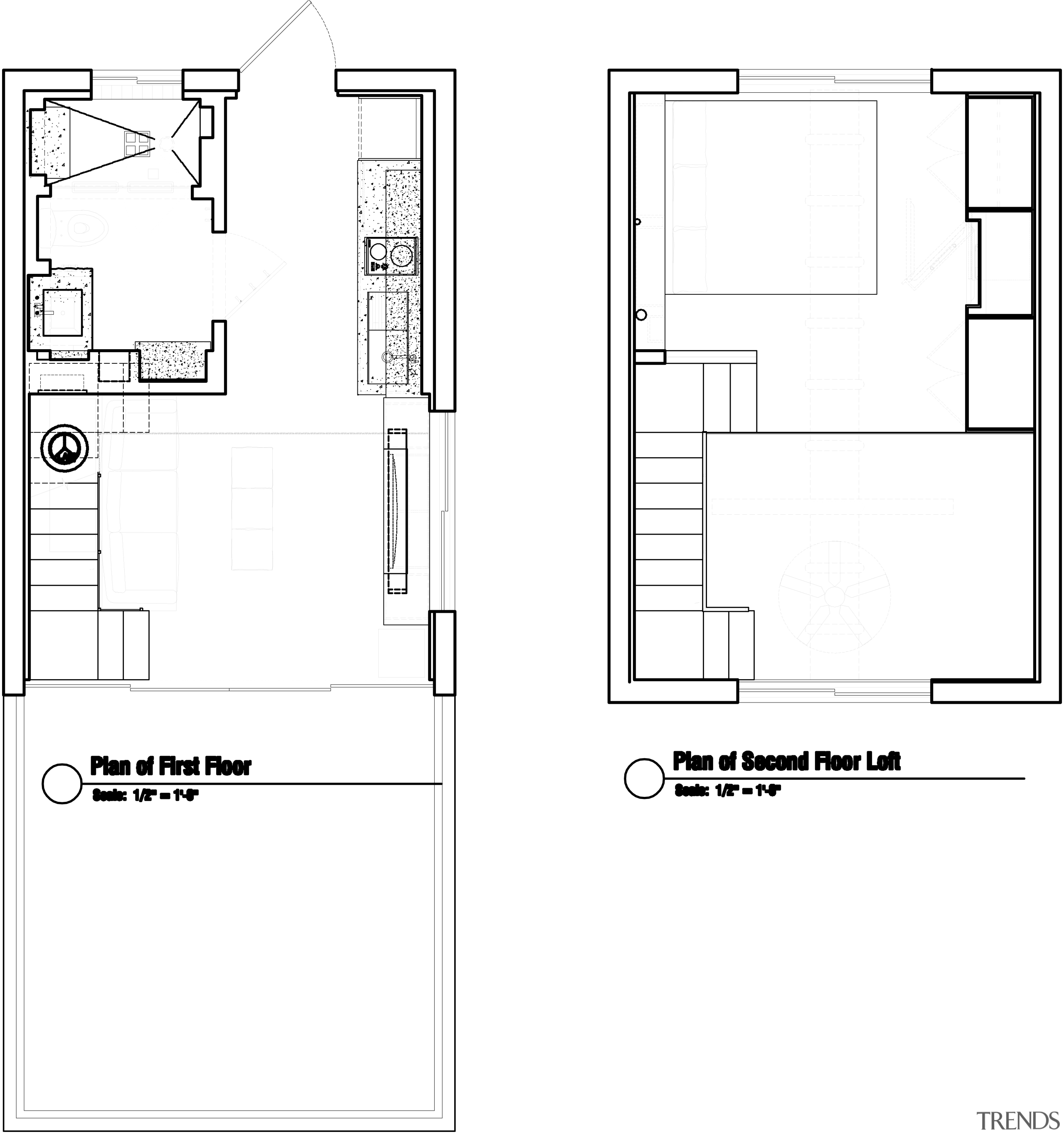 This homes' kitchen was designed by Mick De angle, area, black and white, design, diagram, drawing, floor plan, font, line, product, product design, square, text, white