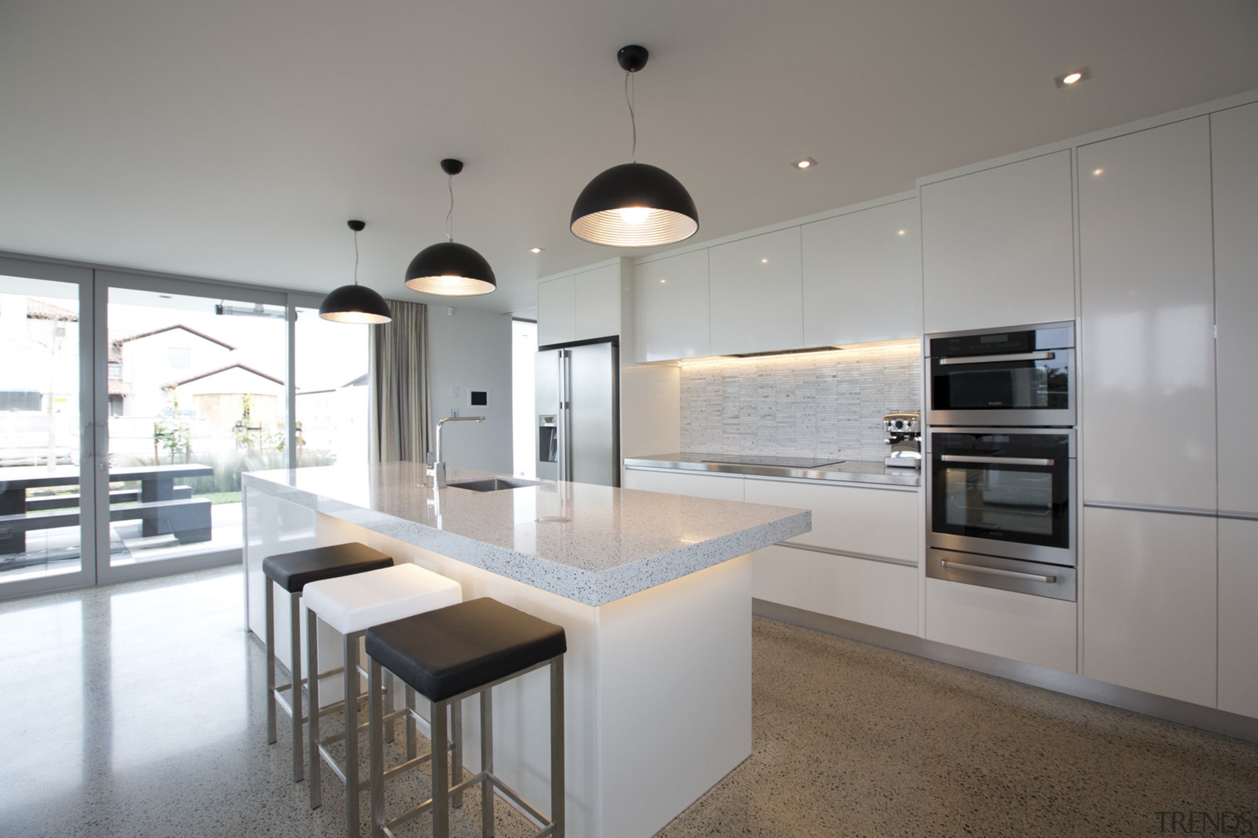 The Life at Home street of show homes architecture, countertop, cuisine classique, interior design, kitchen, real estate, gray