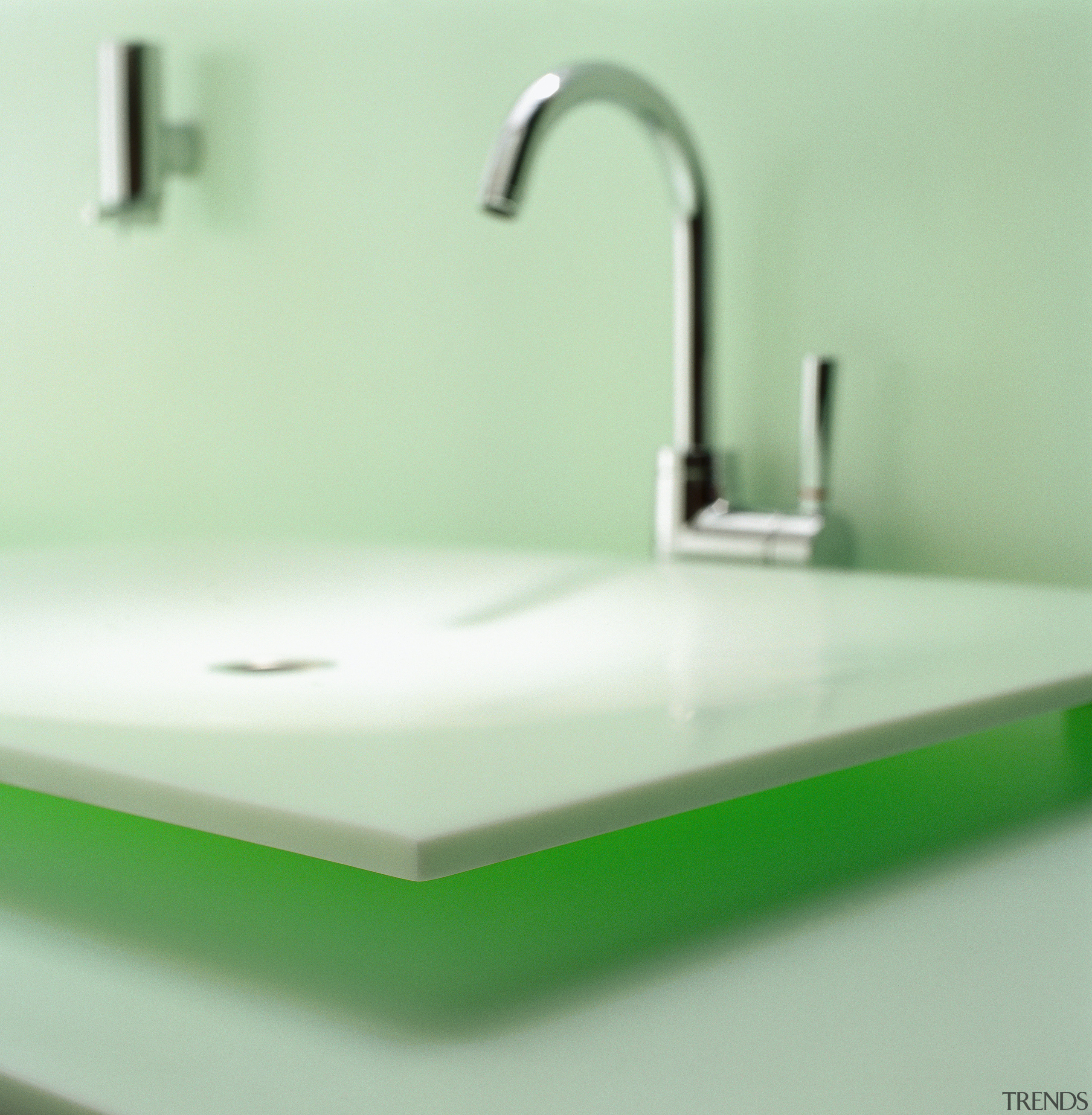 Close-up of green toned moulded bathroom basin and bathroom, bathroom sink, plumbing fixture, product, product design, sink, tap, green