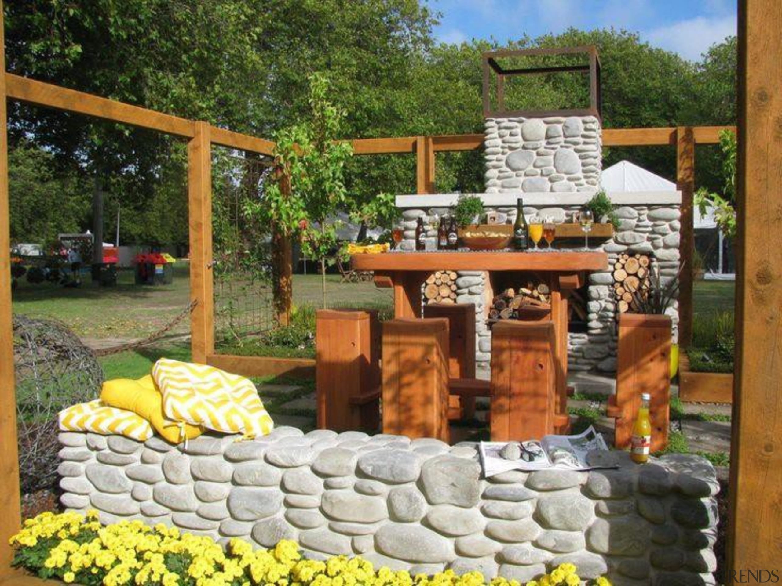 At Ellerslie International Flower Show - At Ellerslie backyard, landscaping, outdoor structure, yard, brown