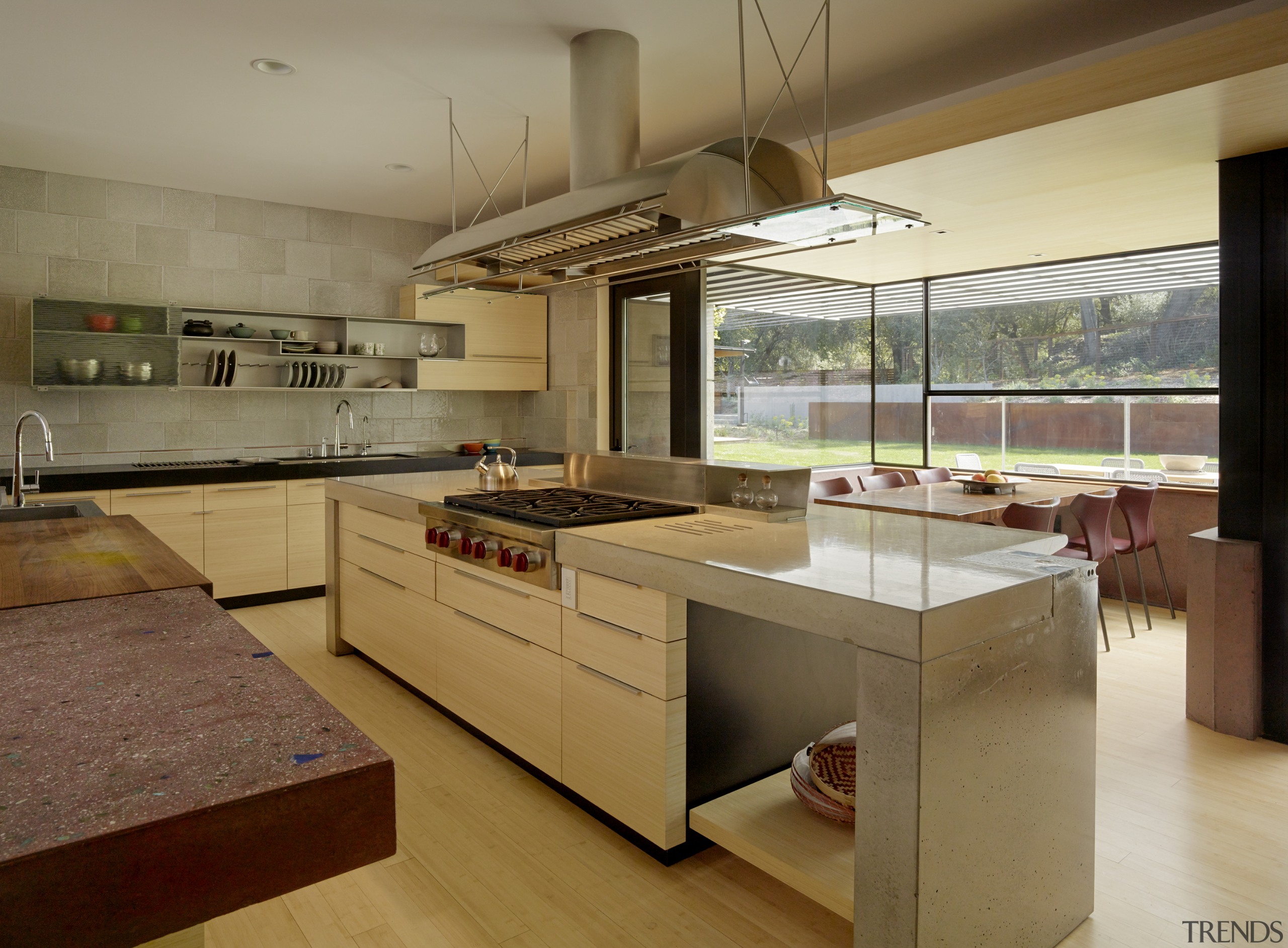 ​​​​​​​Designed by FuTung Cheng, the hood in this cabinetry, countertop, benchtop, interior design, kitchen, FuTung Cheng, Cheng Design, custom hood