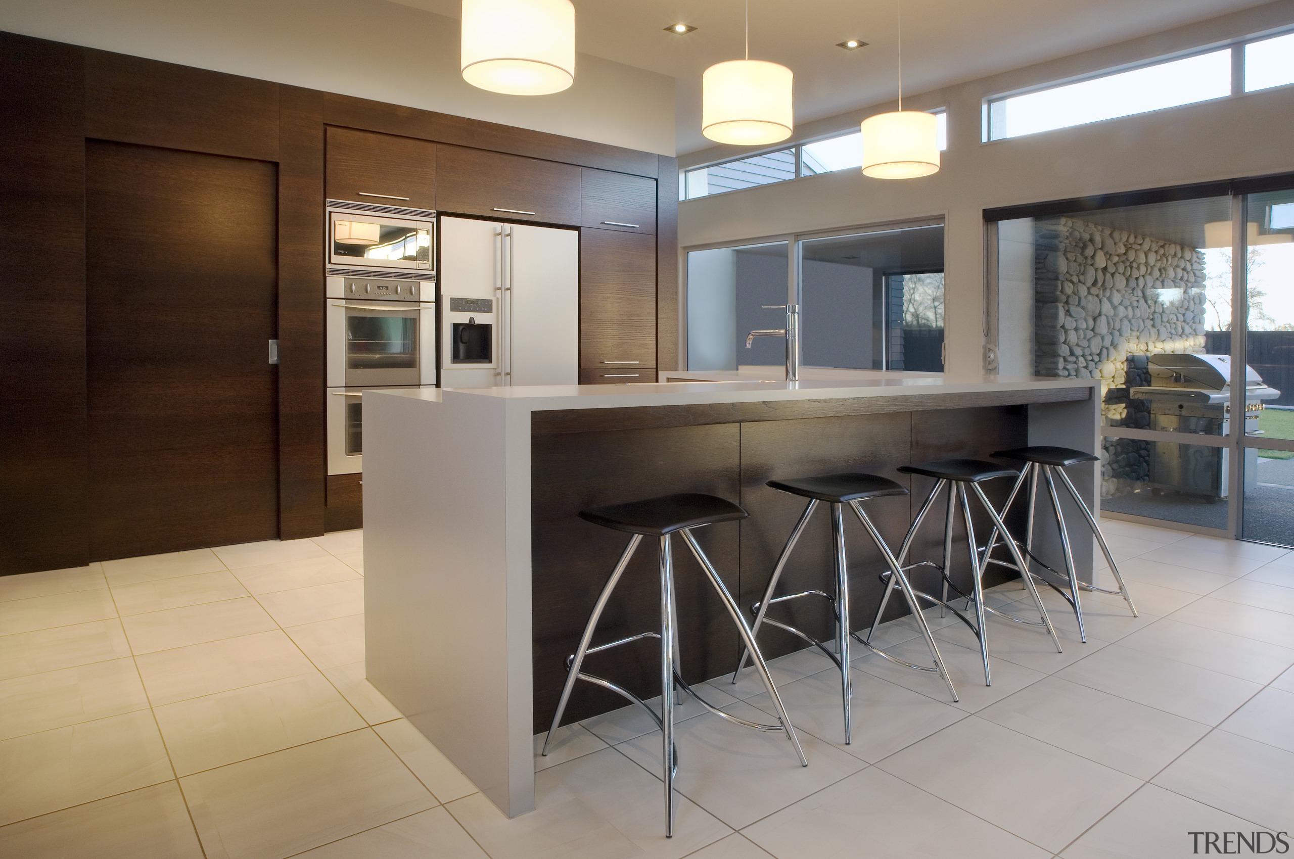 View of kitchen designed by Jackson + Jackson countertop, floor, flooring, interior design, kitchen, real estate, room, table, gray, brown