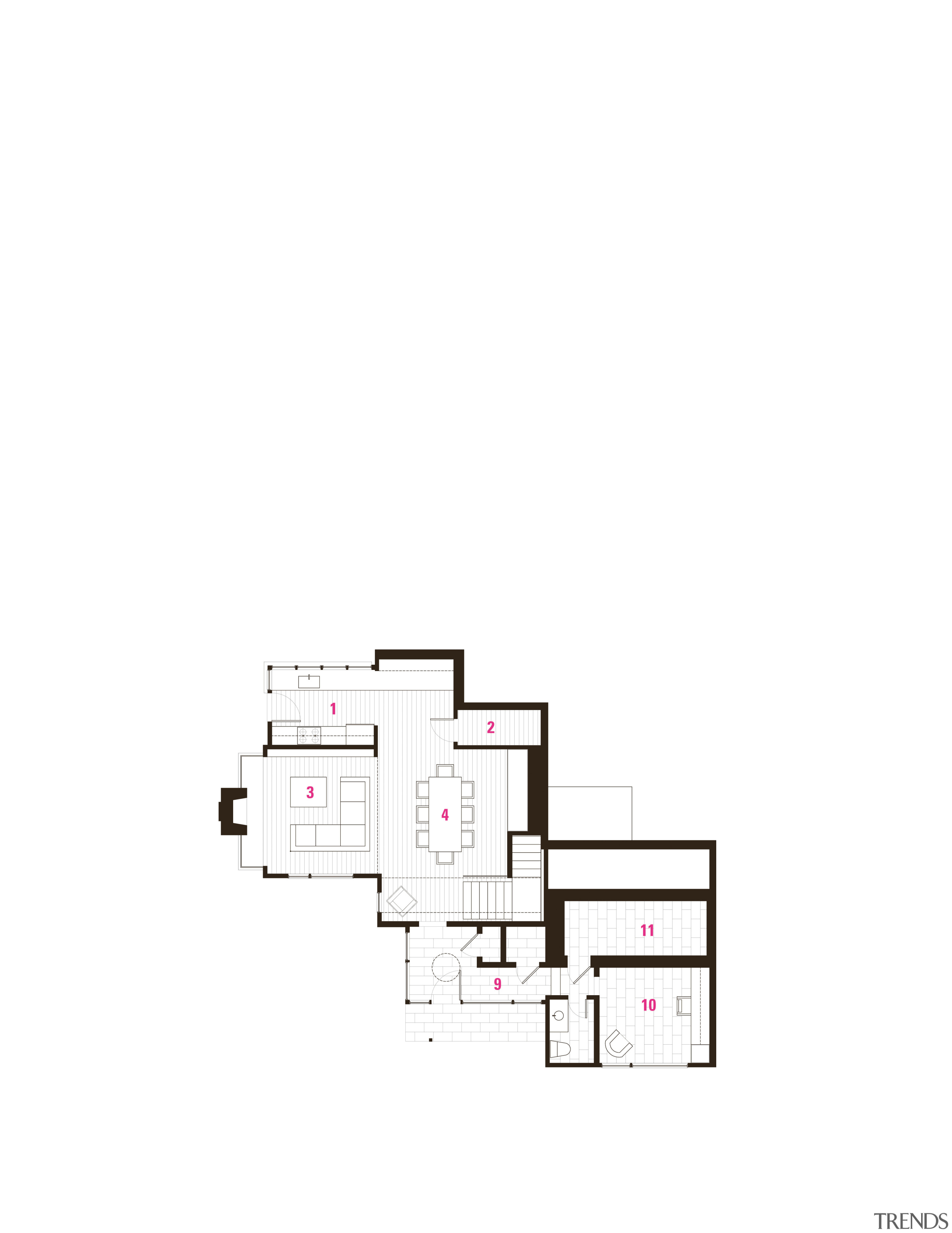 1 kitchen, 2 pantry, 3 living room, 4 area, diagram, floor plan, font, line, product, product design, text, white