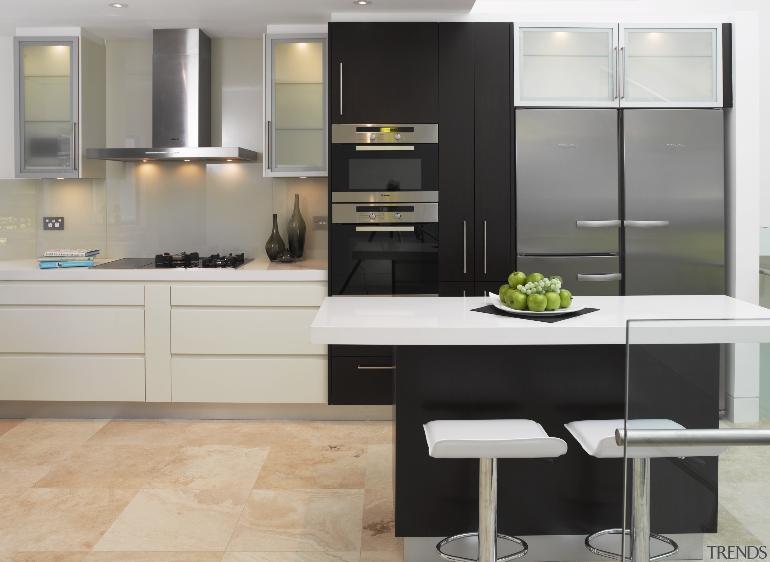 The Miele H 4020 BM combination oven microwave cabinetry, countertop, cuisine classique, floor, home appliance, interior design, kitchen, product design, gray