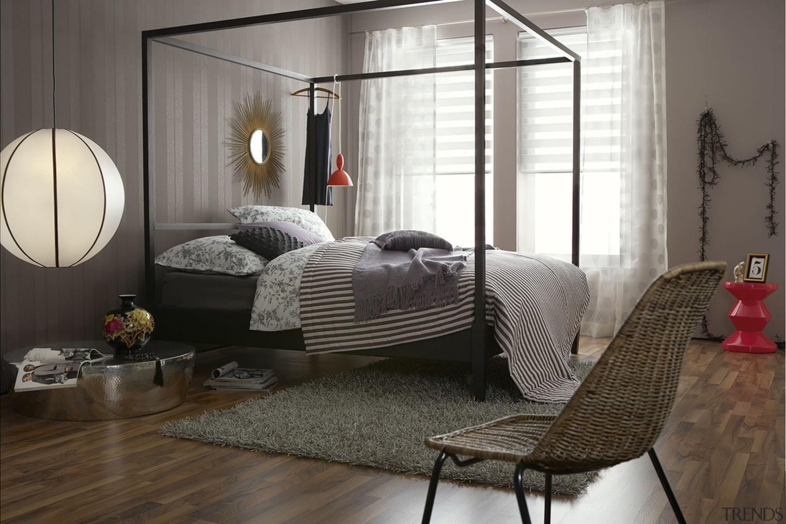 Schoner Wohnen - Modern Style Range - bed bed, bed frame, floor, flooring, furniture, home, interior design, living room, room, window, gray, black