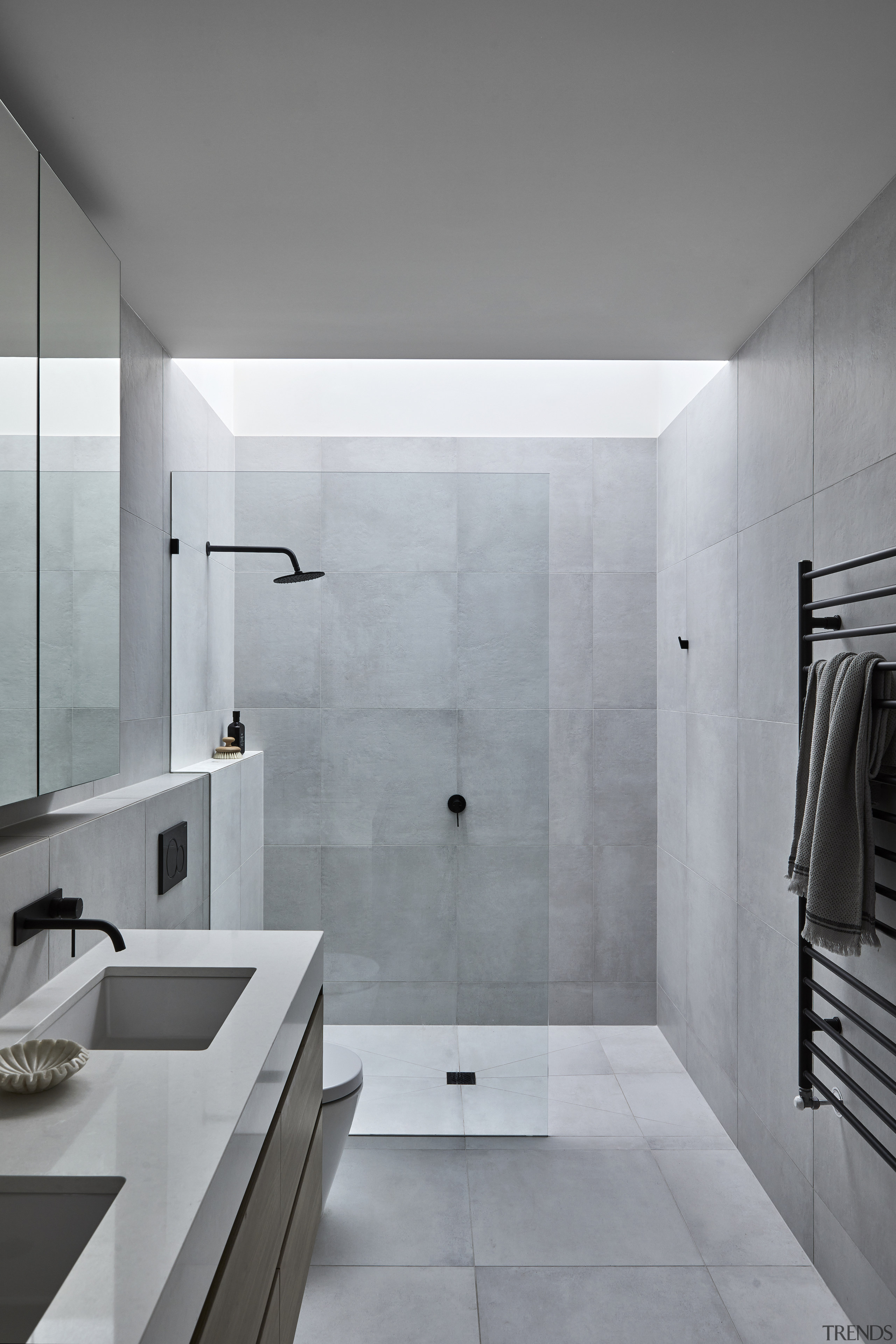 The tiled master ensuite bathed in natural light 