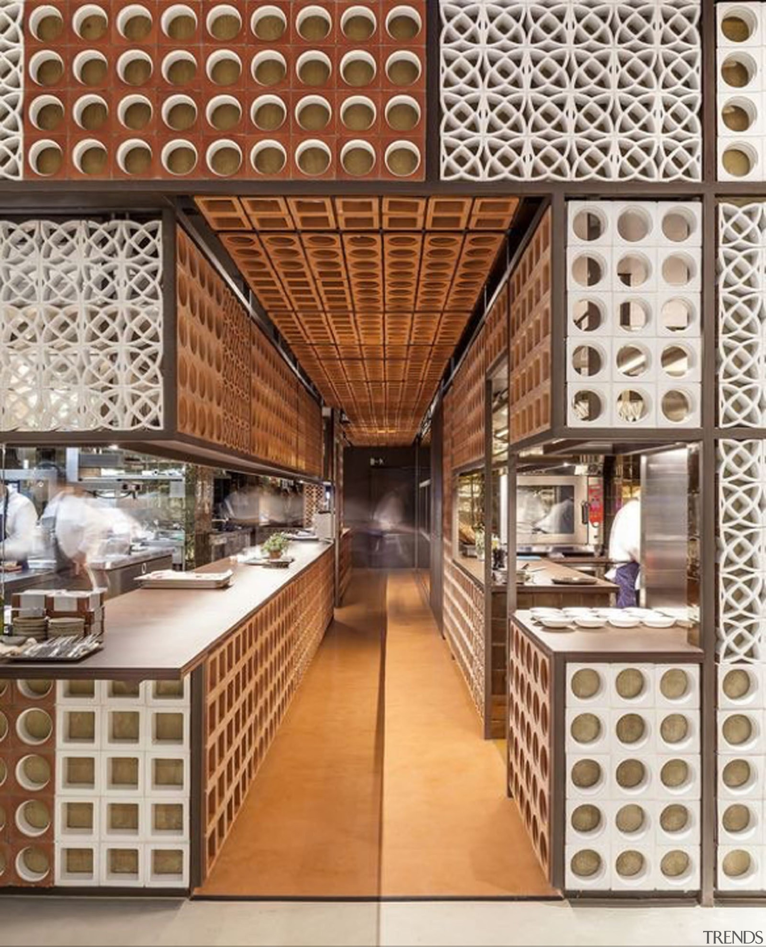 Disfrutar Restautant - Dekton Kadum Worktop flooring, interior design, brown, white