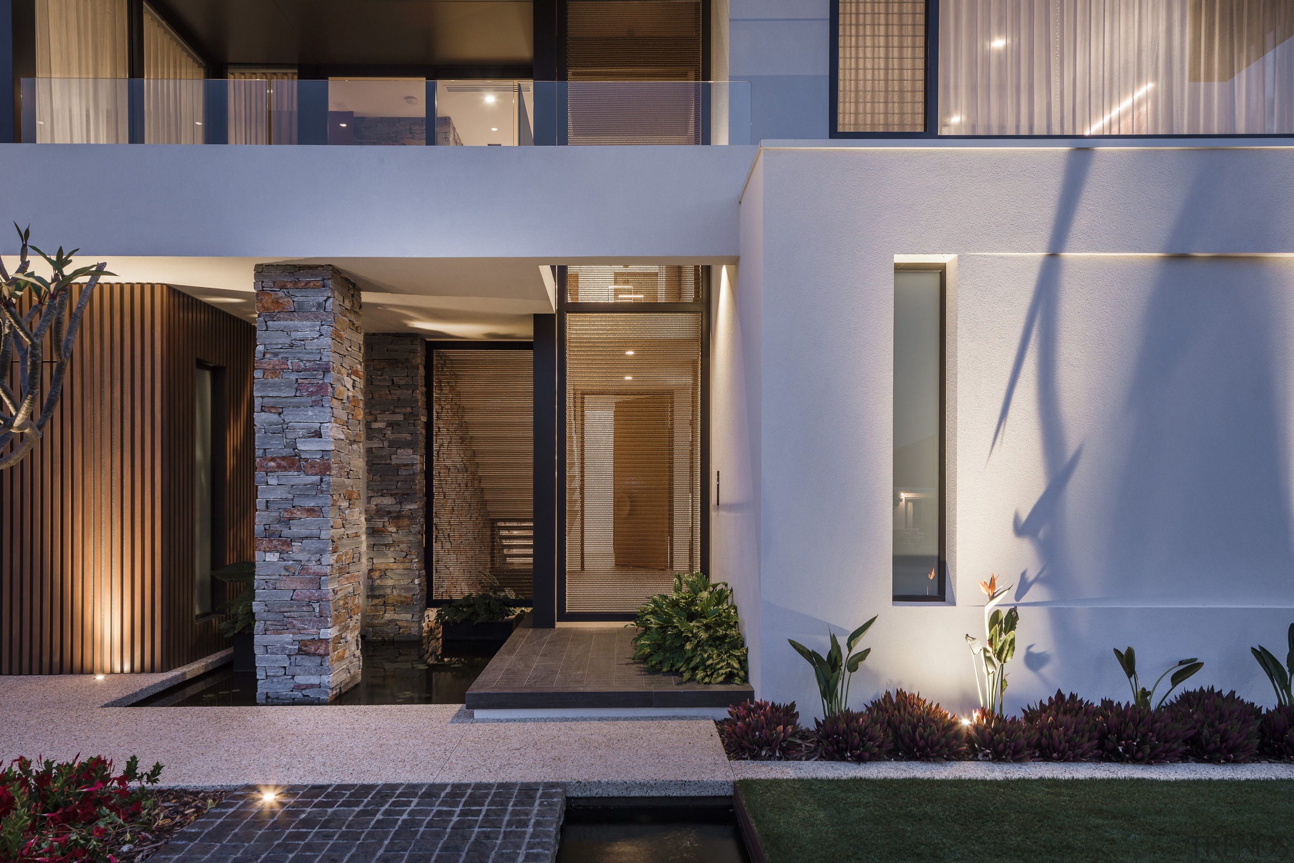 A double storey entry gate and an outdoor 