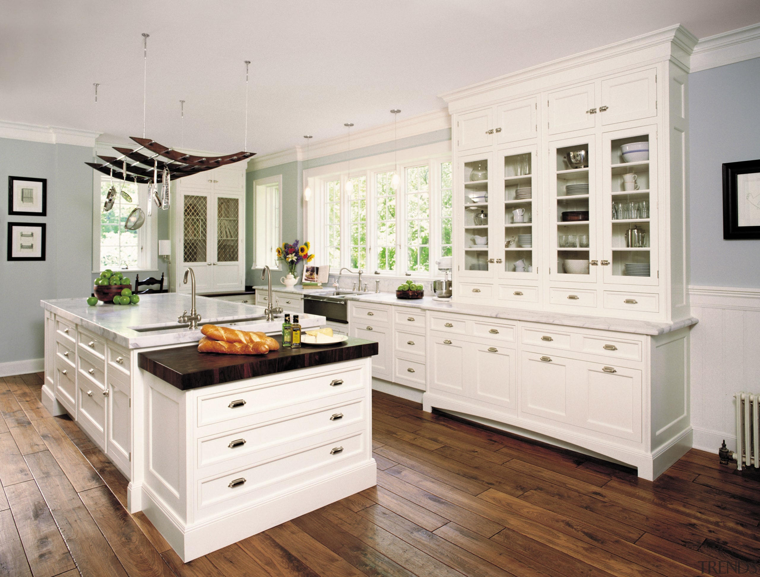 A view of some cabinetry by Christopher Peacock cabinetry, countertop, cuisine classique, floor, interior design, kitchen, room, wood flooring, white