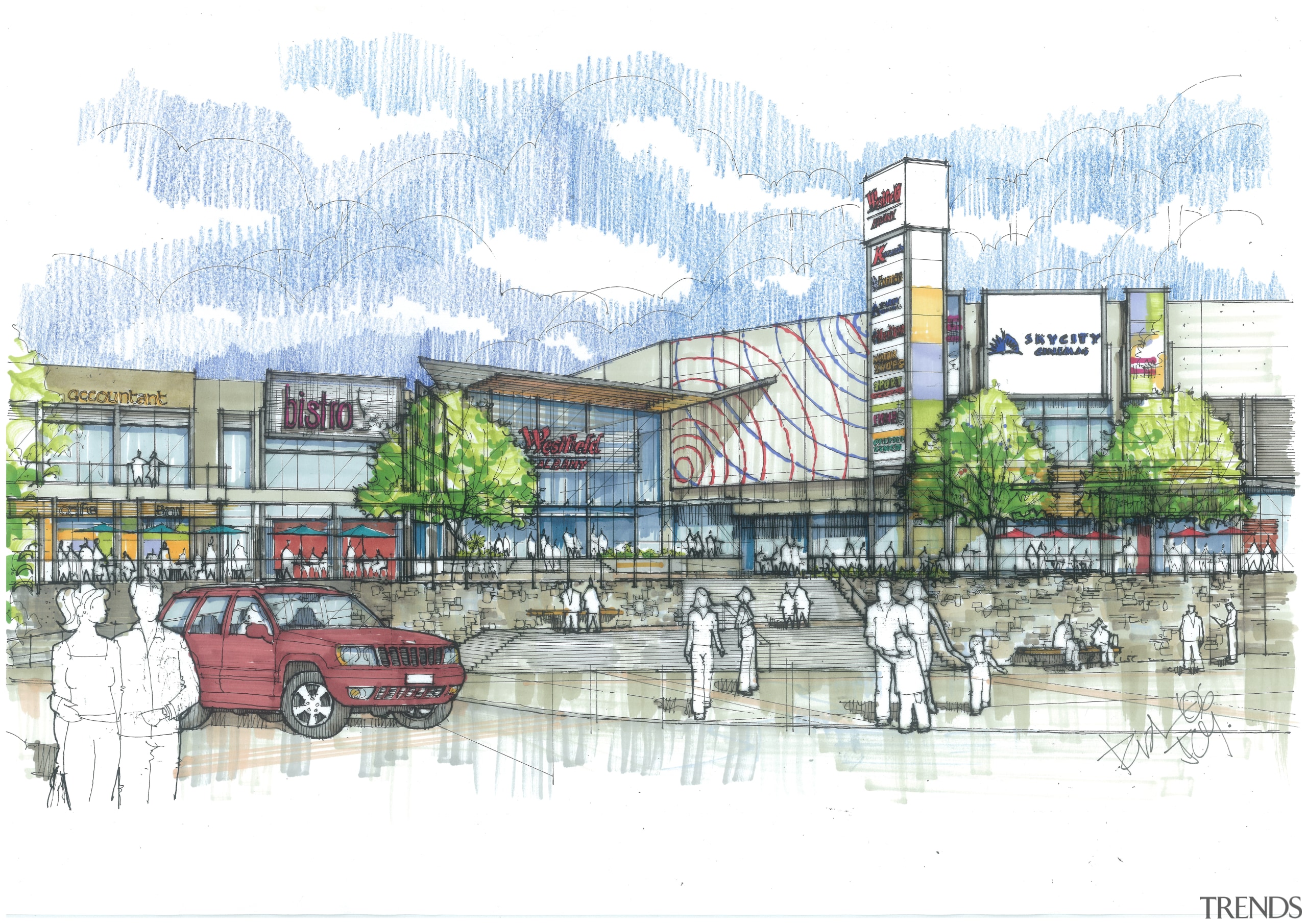 Jenson Chambers Young produced drawings to show the mixed use, neighbourhood, residential area, town, tree, urban design, white