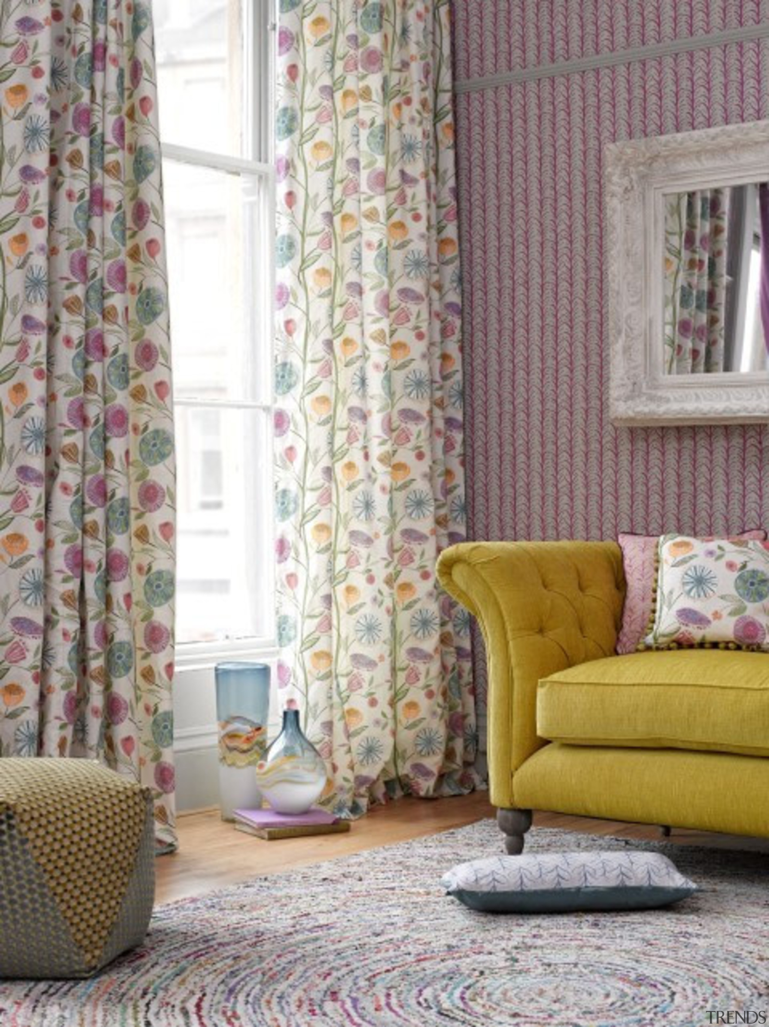 Check out more. curtain, home, interior design, living room, room, textile, wall, window, window covering, window treatment, gray