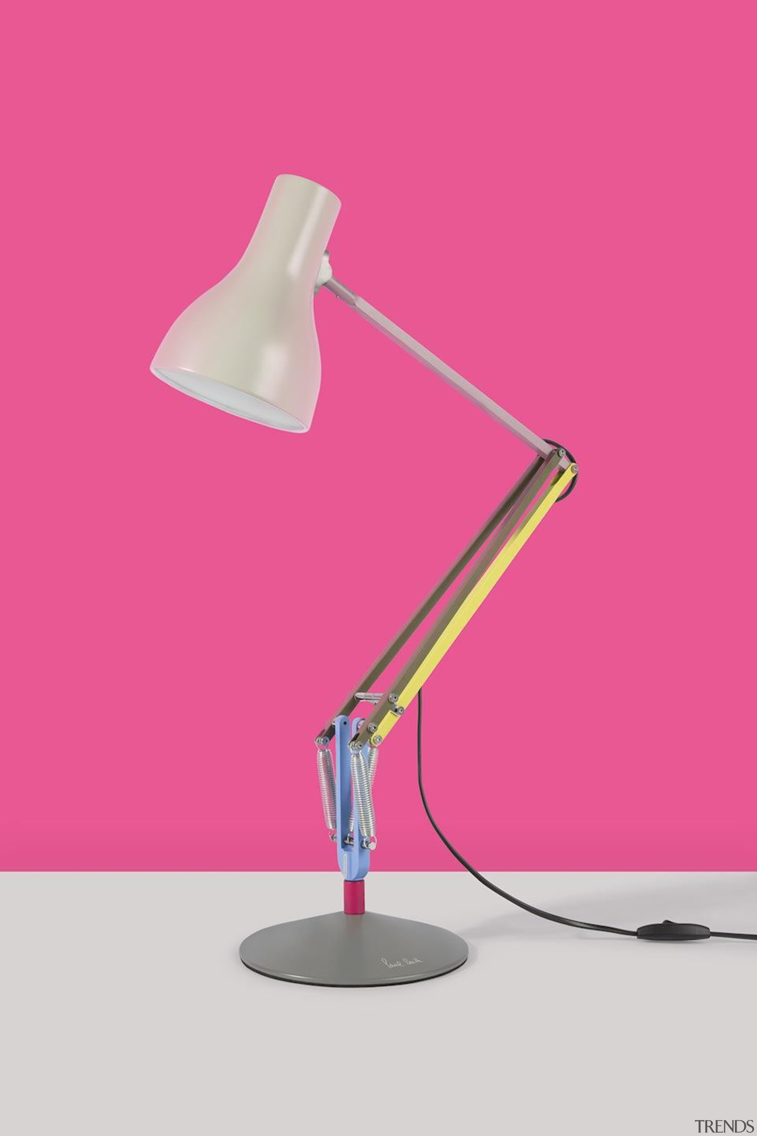 British designer Paul Smith has offered his version lamp, light fixture, lighting, product, product design, pink