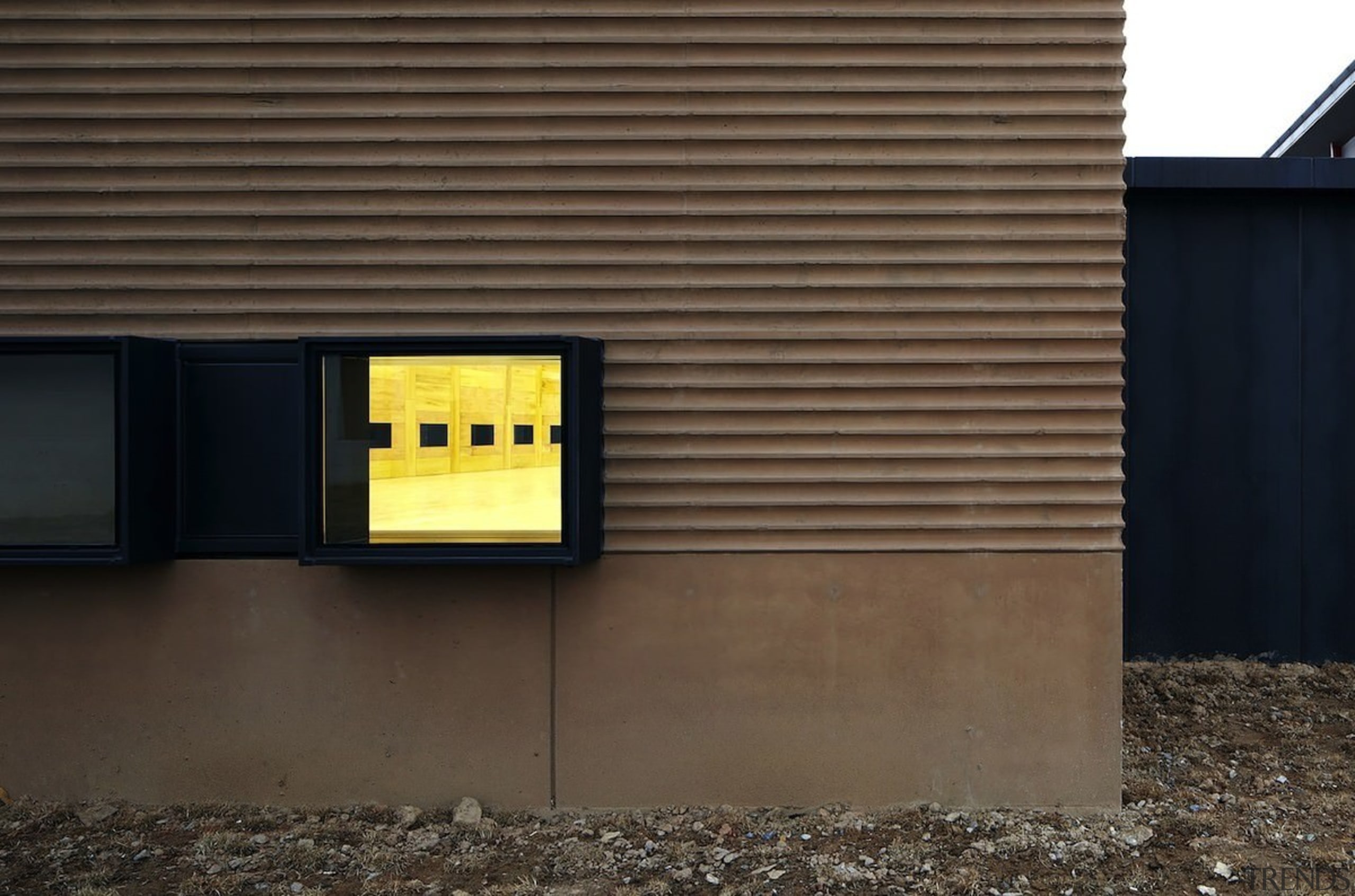 You can look into the court - You architecture, facade, house, product design, wall, black, brown