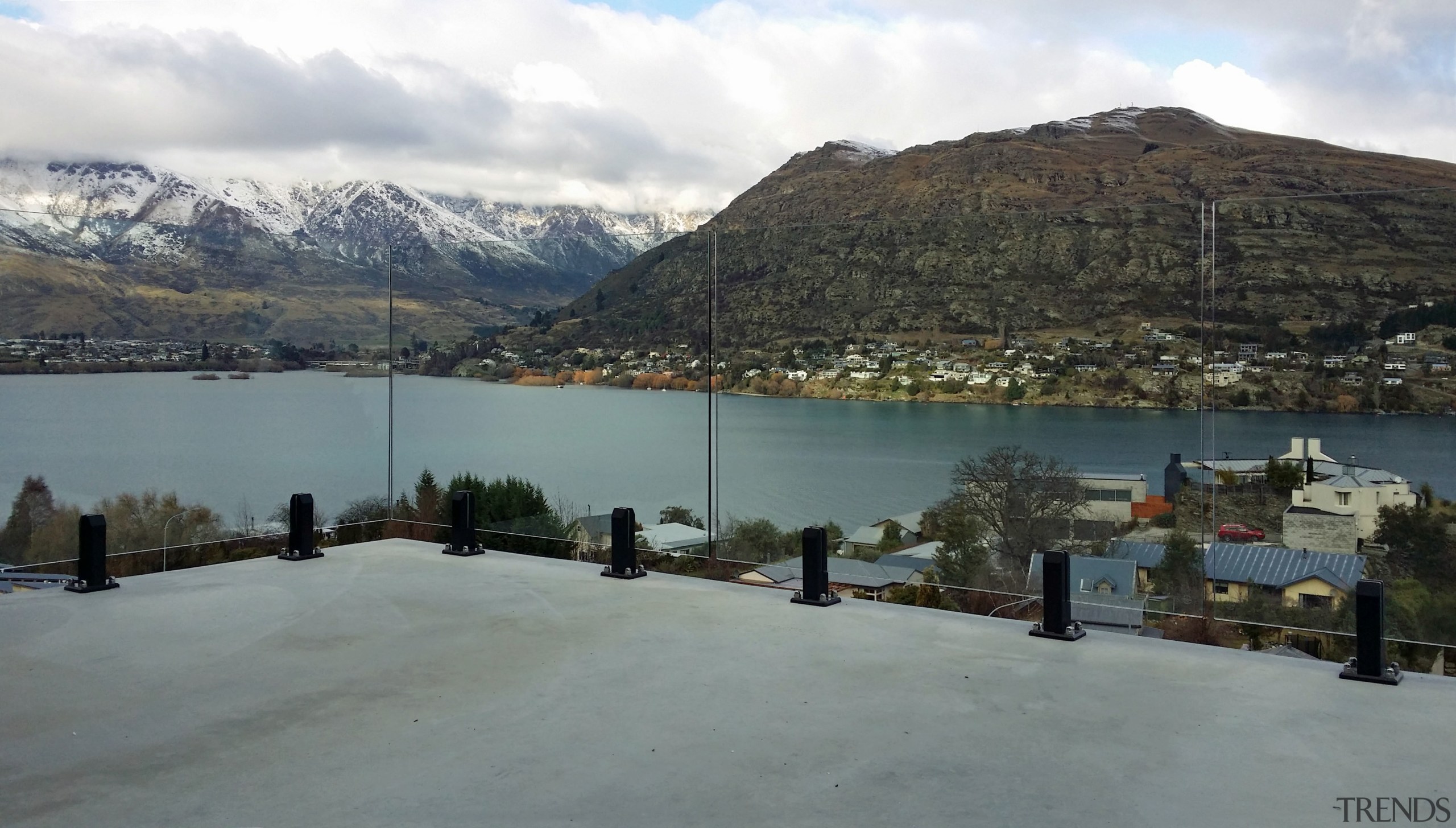 Satin black balustrade clamps were just one of alps, cloud, highland, hill station, lake, lake district, loch, mountain, mountain range, mountainous landforms, sky, snow, water, winter, gray, black