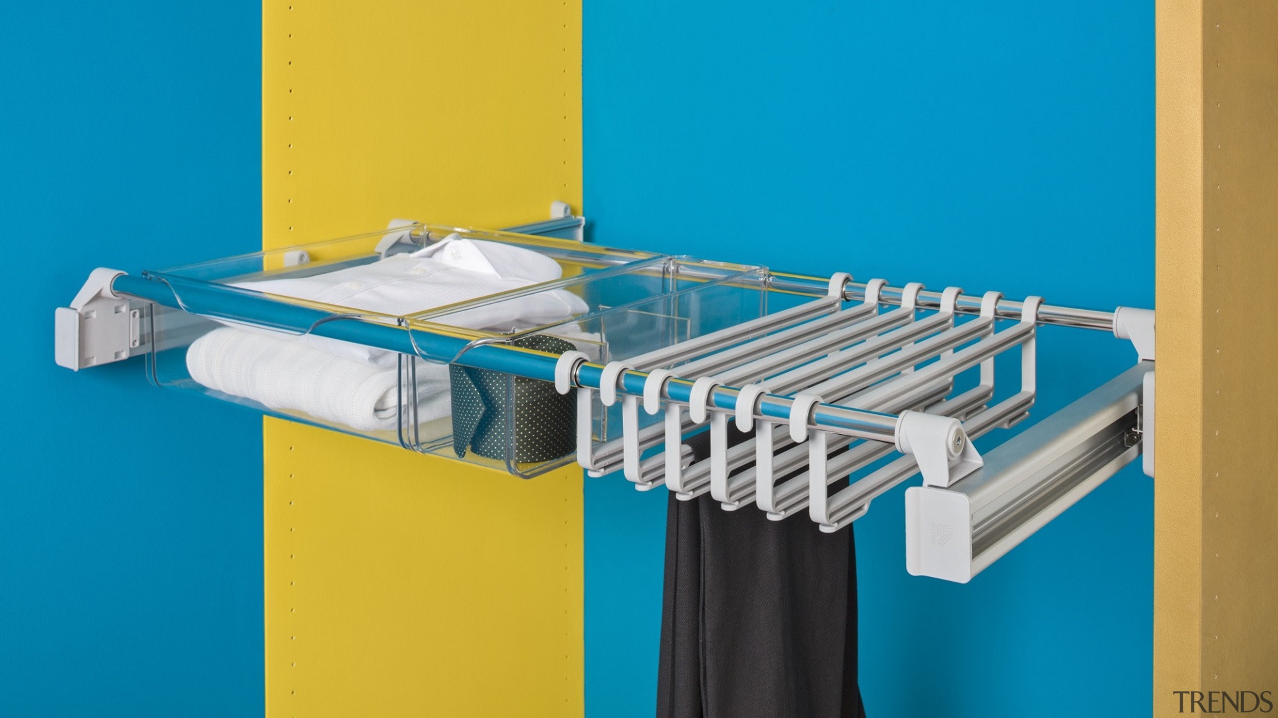 Innovative multi-purpose systemPull out wardrobe storage - order product, teal