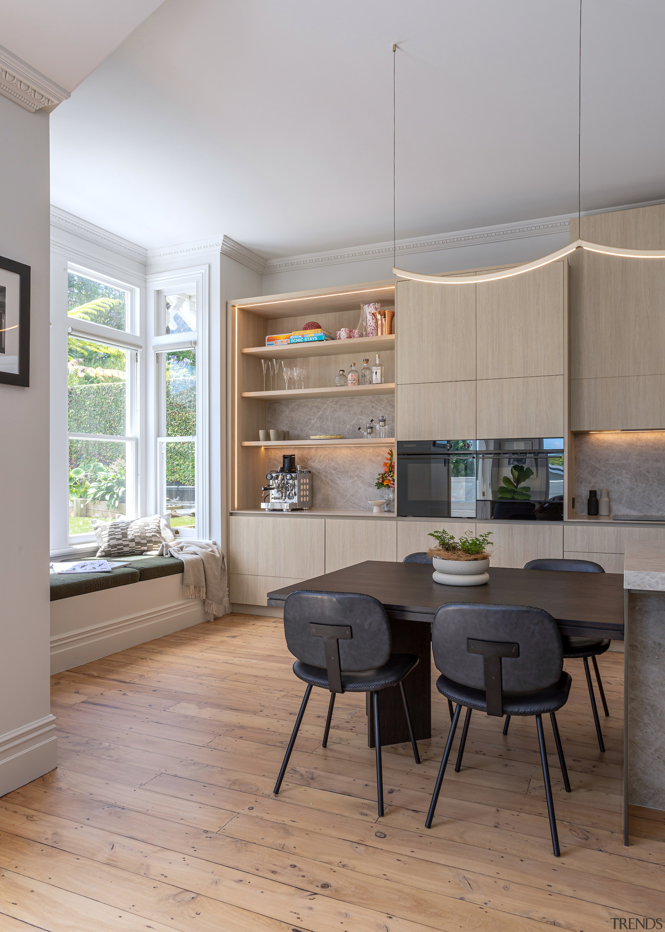 Natural materials and tones add to the refined 