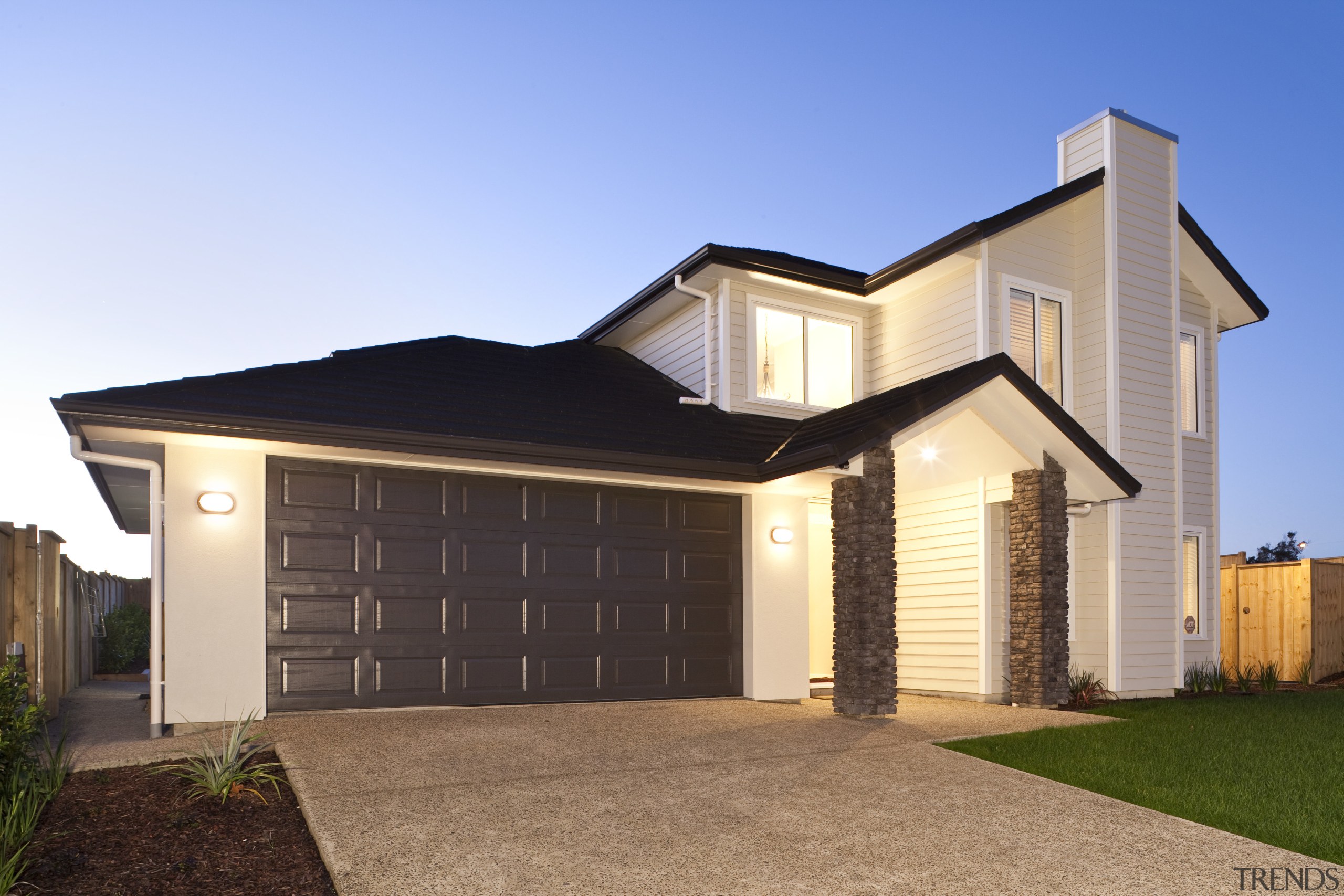 Exterior view of home which features weatherboard cladding, building, elevation, estate, facade, home, house, property, real estate, residential area, siding, teal