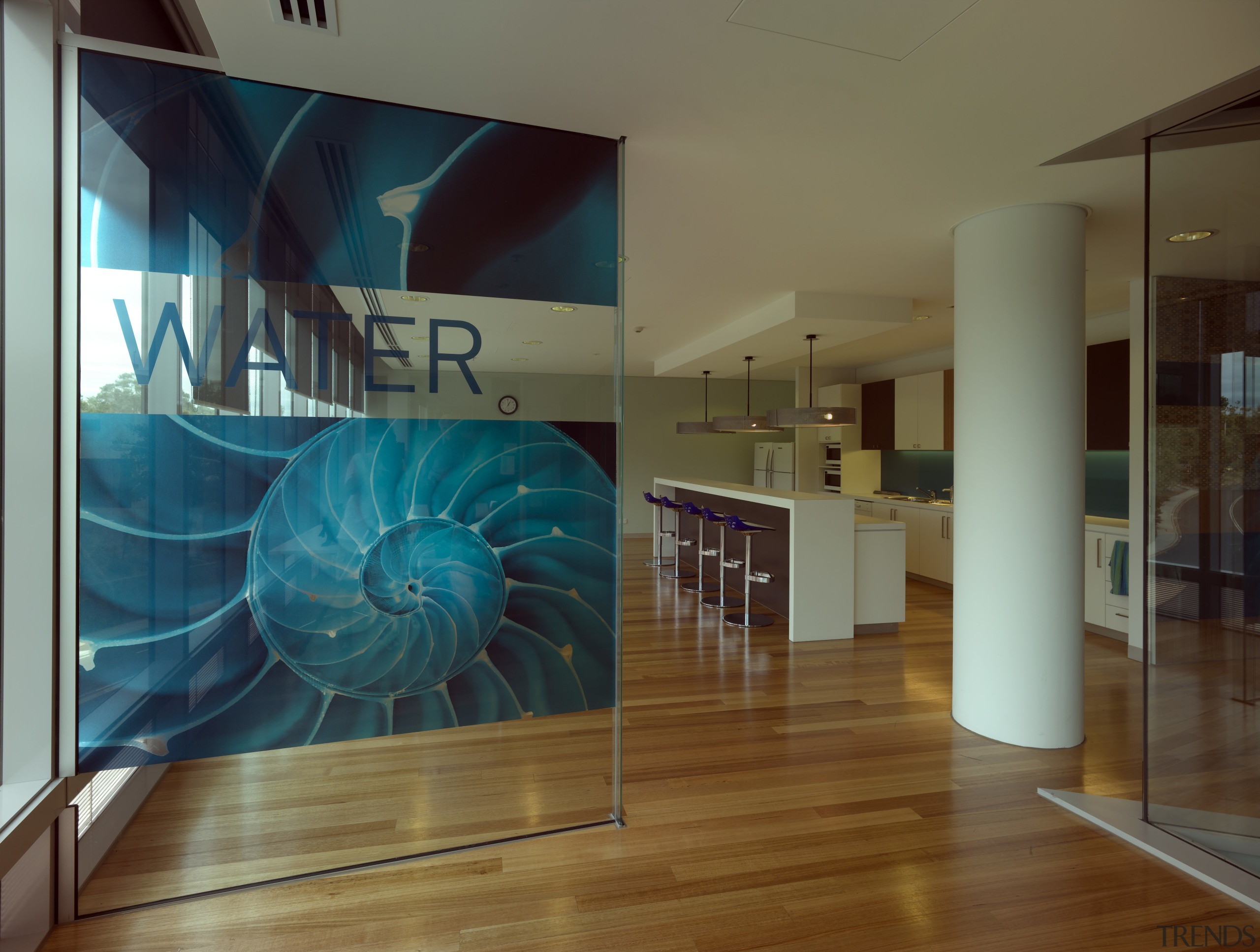 18 Marcus Clarke urban open plan area - ceiling, floor, glass, interior design, wall, window, brown