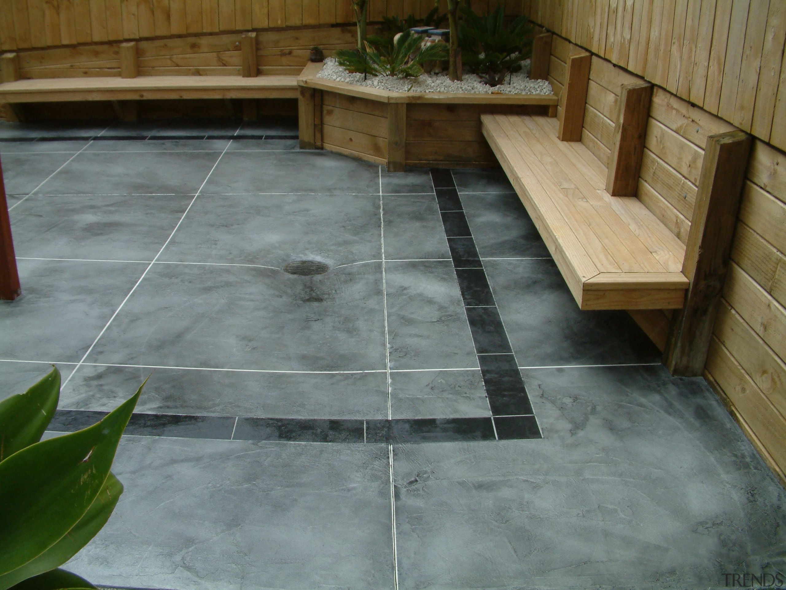 Overlay_31 - concrete | flagstone | floor | concrete, flagstone, floor, flooring, patio, tile, walkway, wall, wood, gray, brown