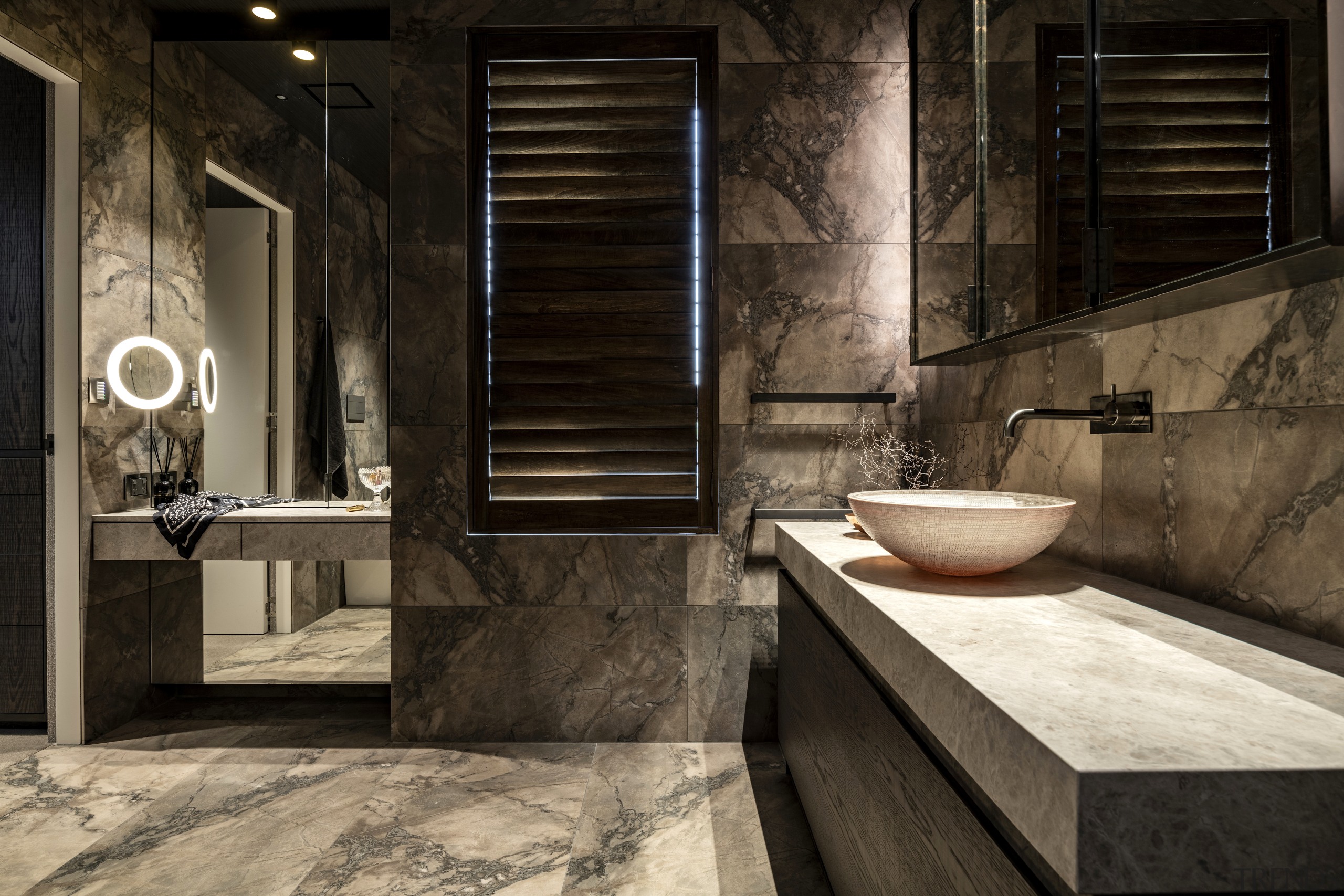 This large ensuite is essentially ‘his and her’ 