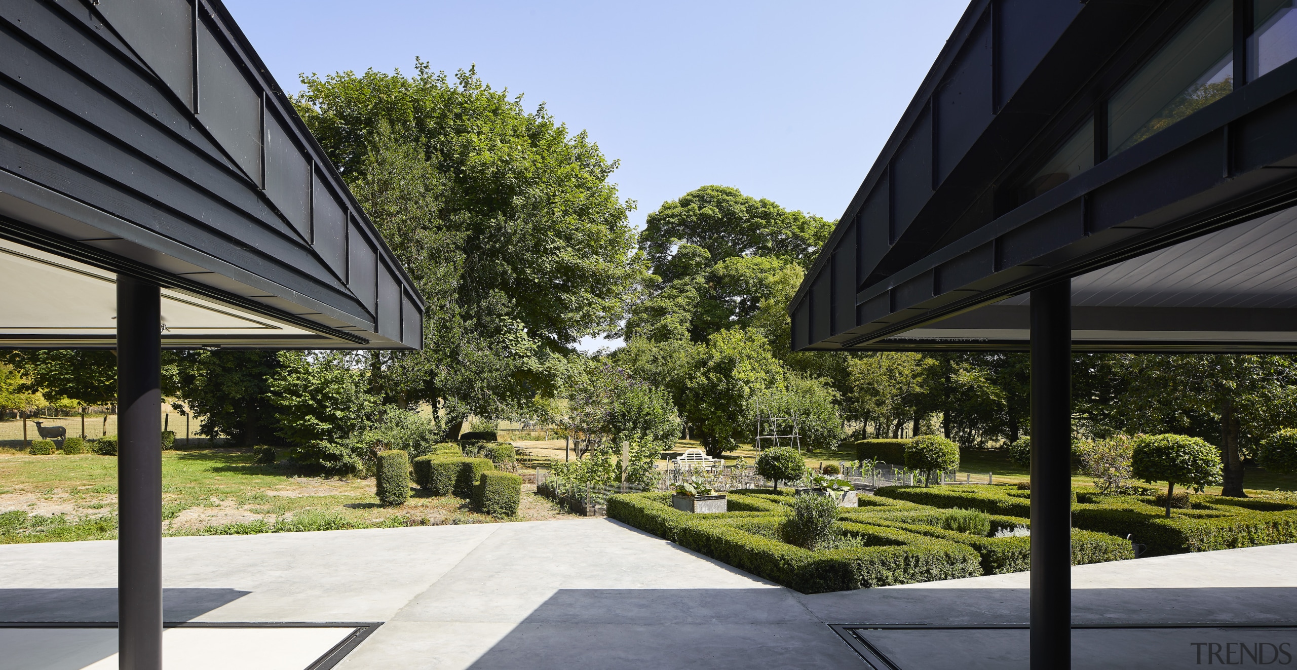 Looking out from the central courtyard that anchors 