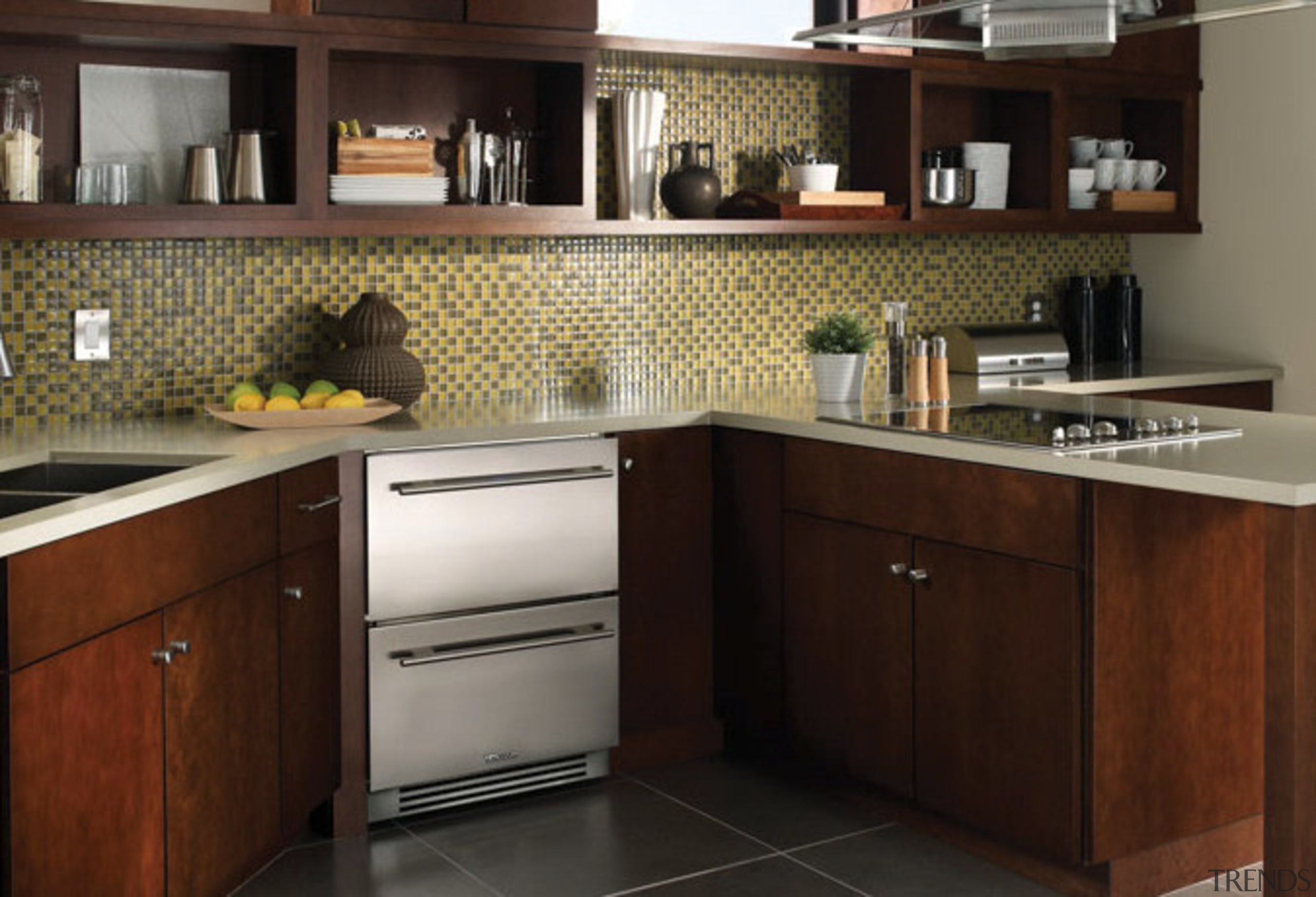 The new True Professional website at www.true-residential.com is cabinetry, countertop, cuisine classique, furniture, interior design, kitchen, under cabinet lighting, black