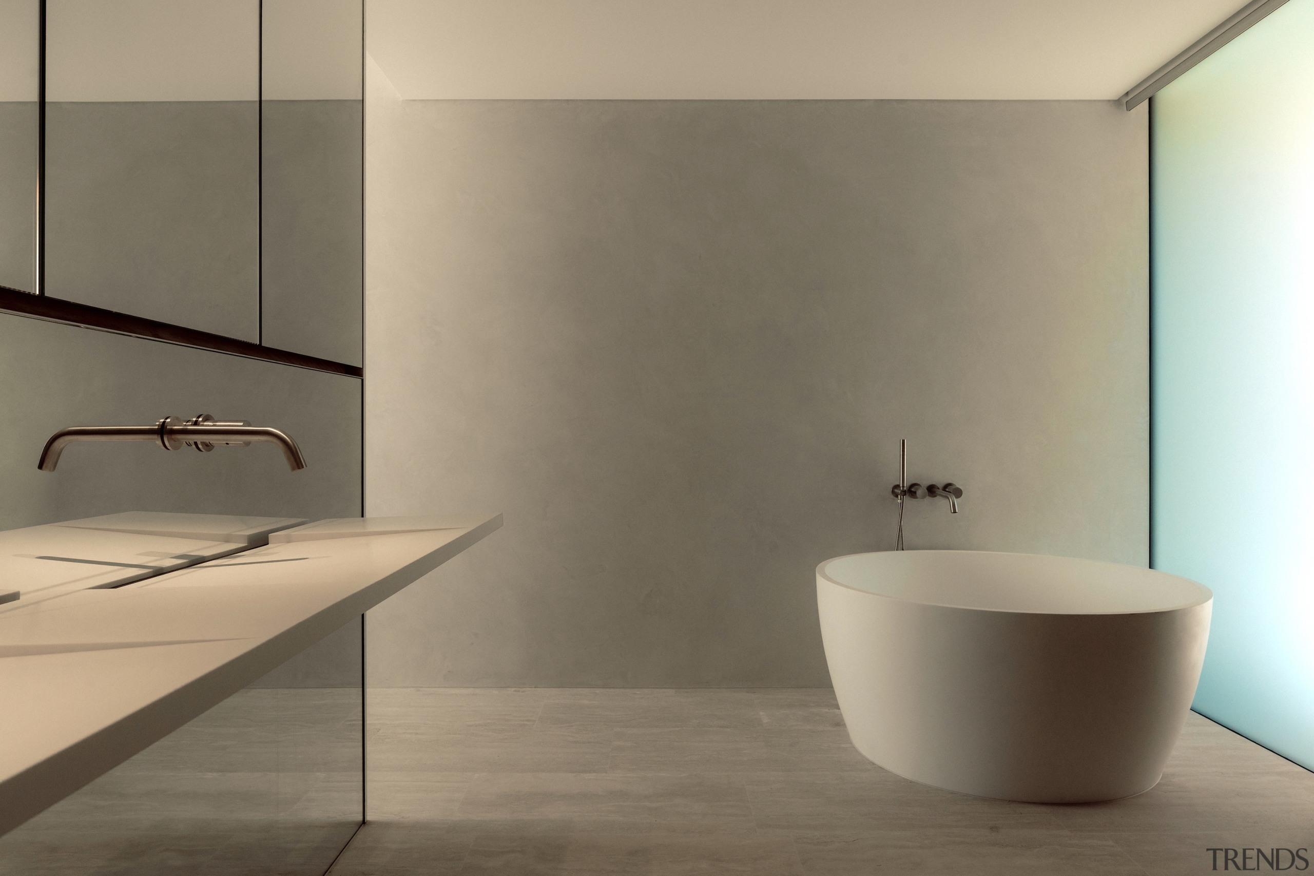 Master ensuite with suitably sculptural tub.  