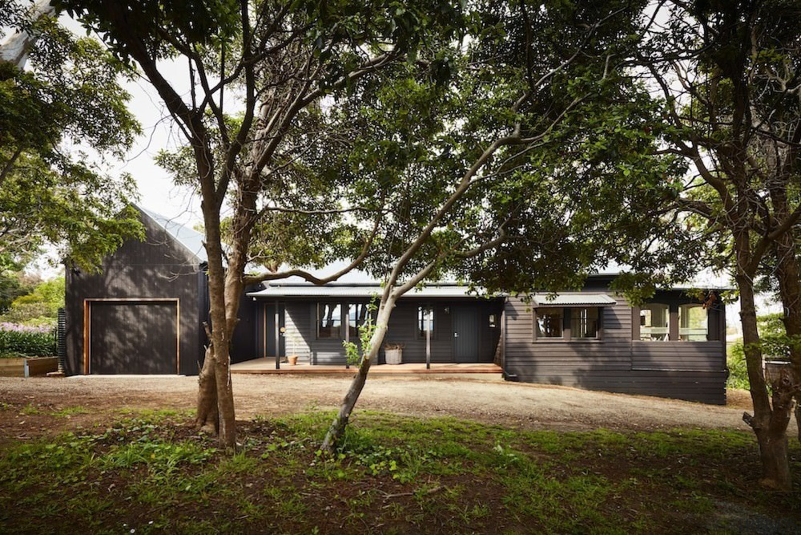 The home from the lawn - The home architecture, cottage, farmhouse, home, house, property, real estate, tree, brown