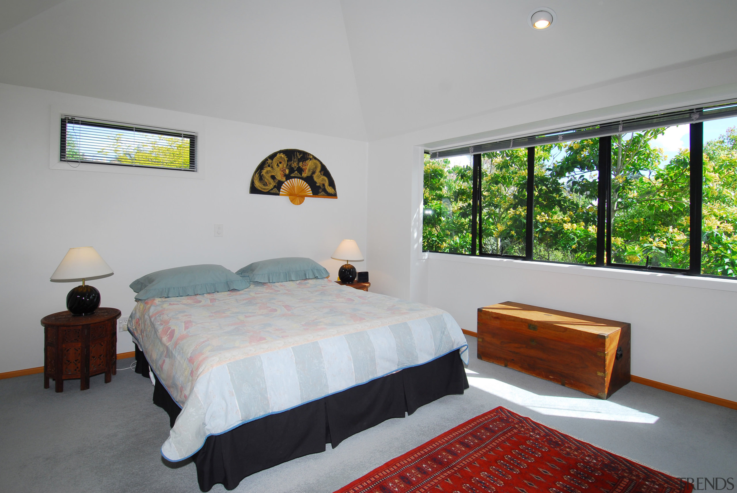 View of the top floor prior to renovation. architecture, bed, bedroom, ceiling, estate, home, house, interior design, property, real estate, room, gray