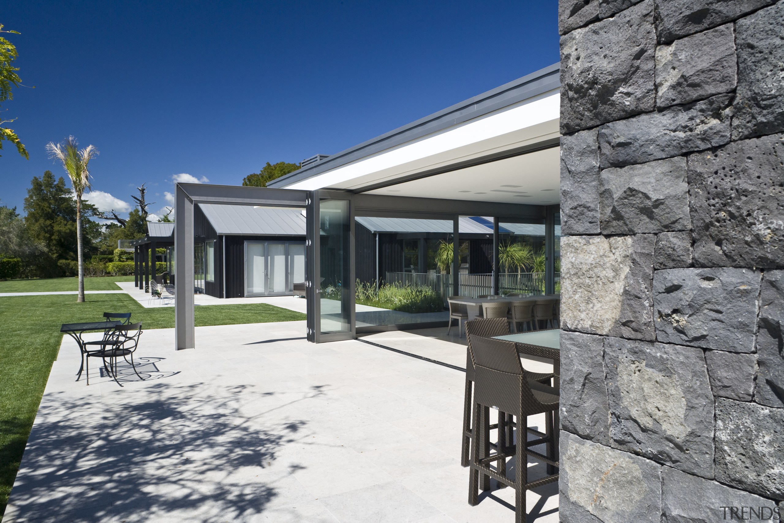 Image of stone walls which have been built architecture, estate, home, house, property, real estate, gray